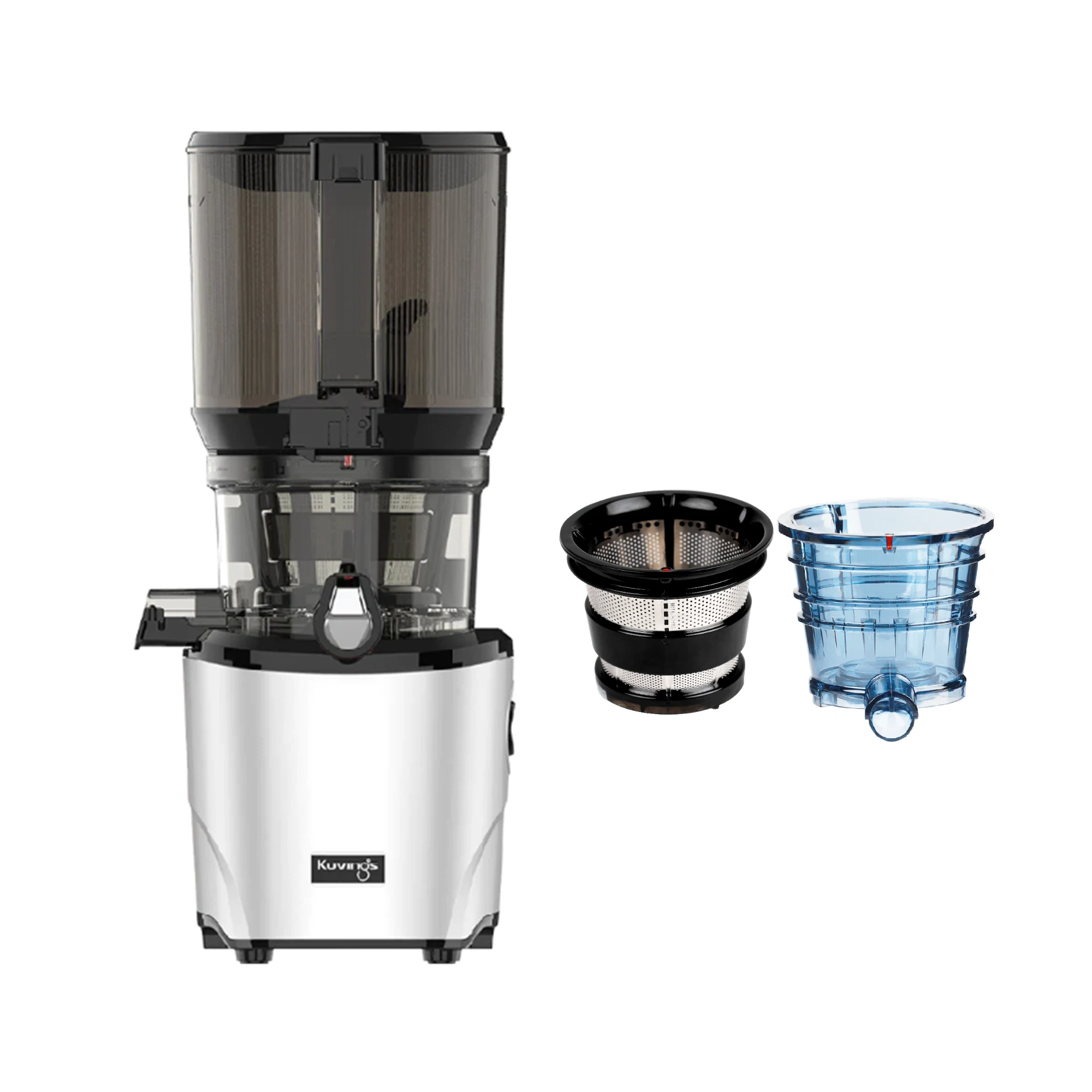 Kuvings Auto10S Slow Juicer mit Creme & Smoothie Strainer-Silber