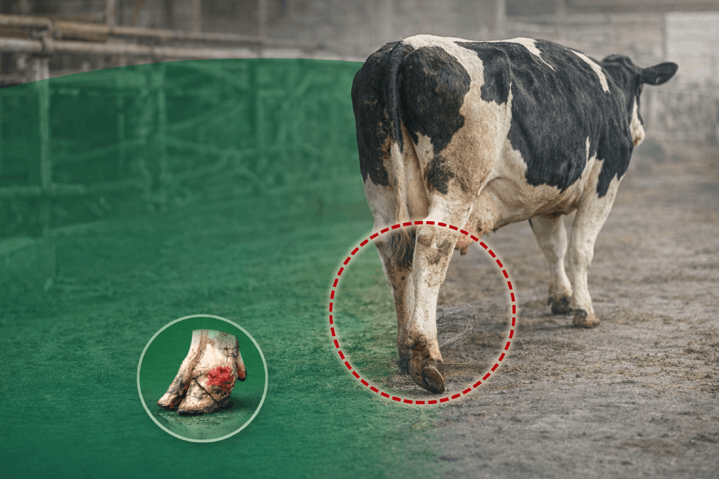 Beobachtungsort im Stall für Lahmheit, gerader Laufgang nach dem Melkstand