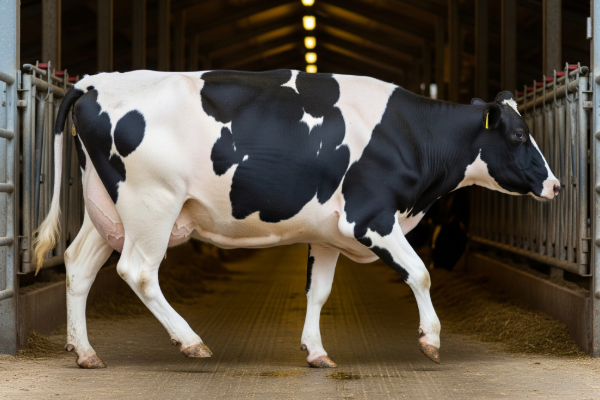 Beobachtung des Gangbilds einer Kuh in der Stallgasse