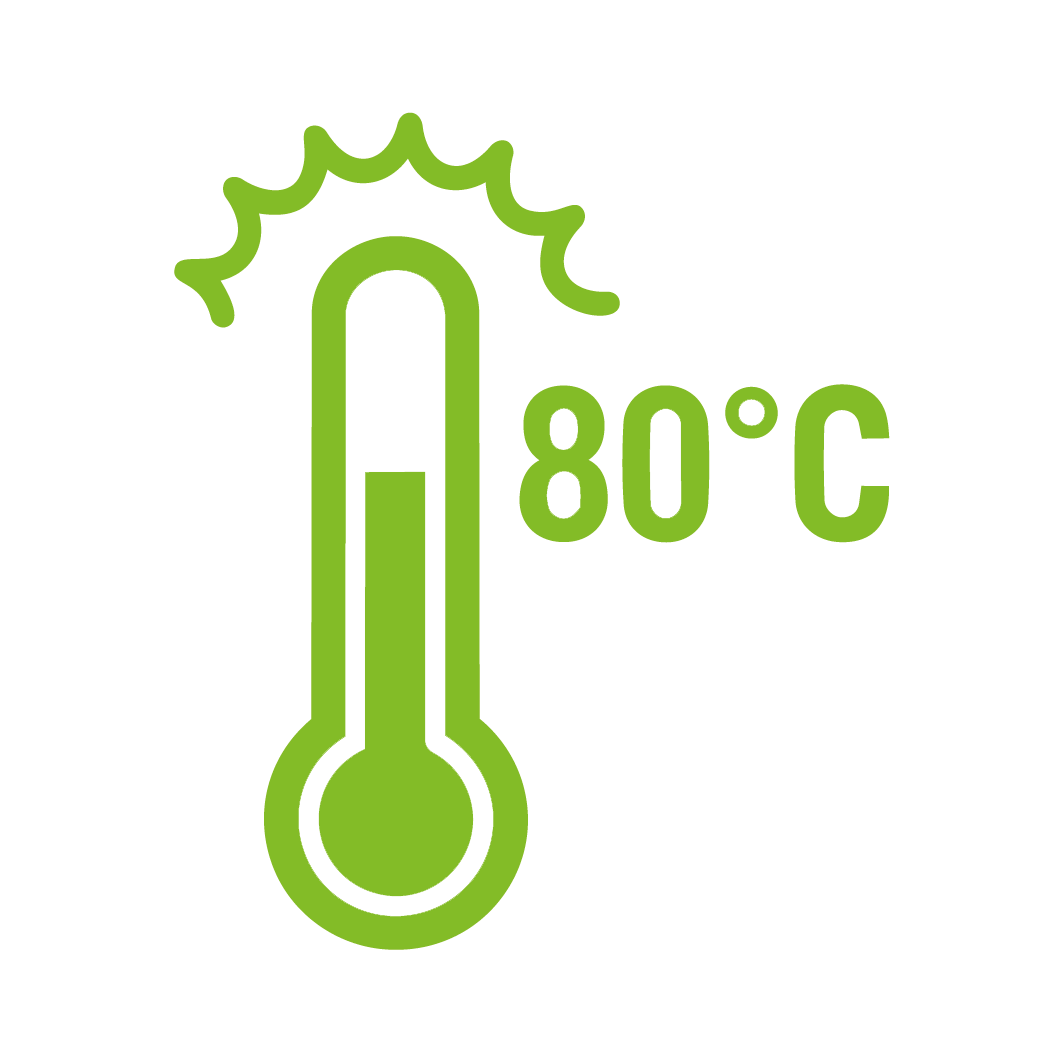 Temperaturbeständig bis 80°C