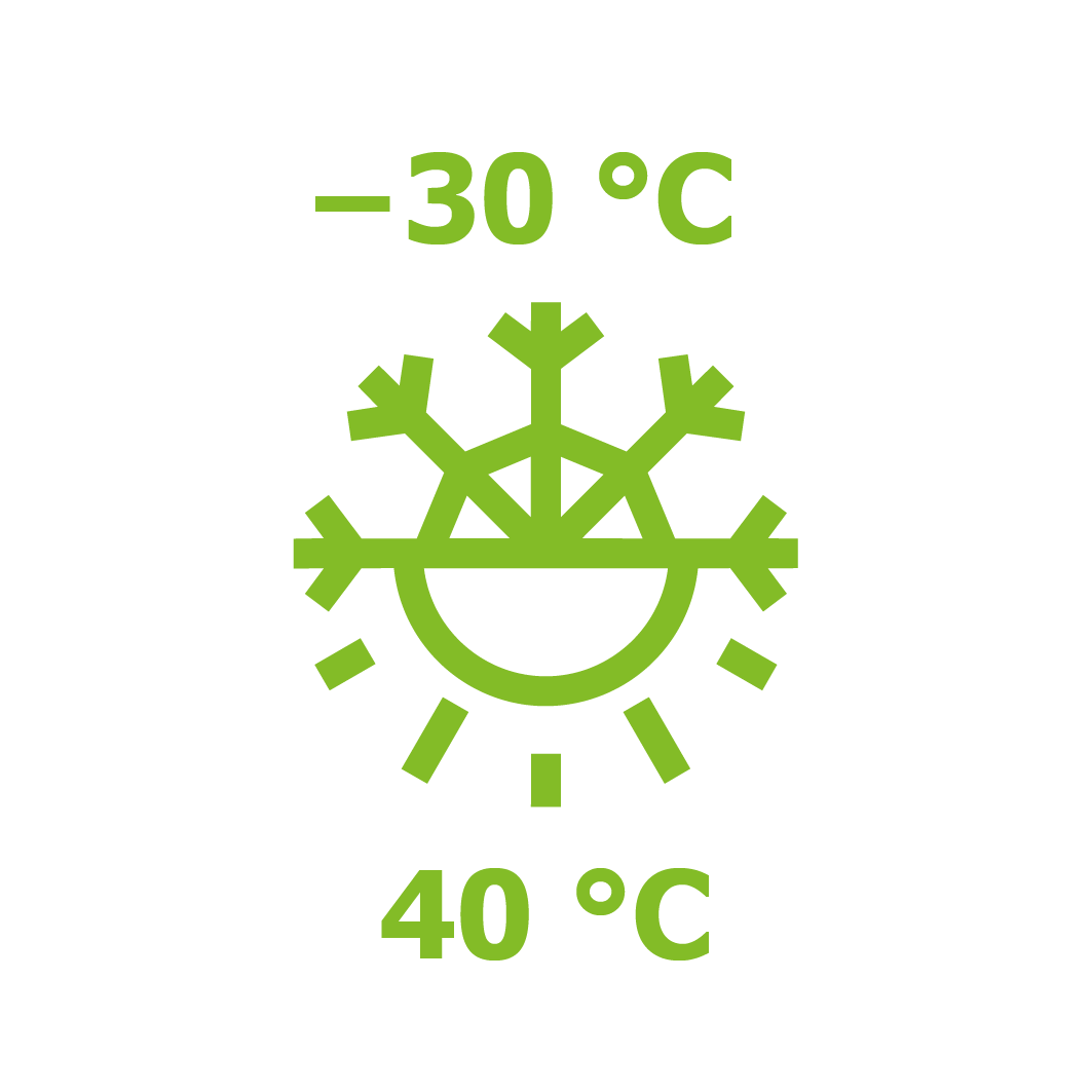 Temperature insulated down to minus 30 degrees Celsius