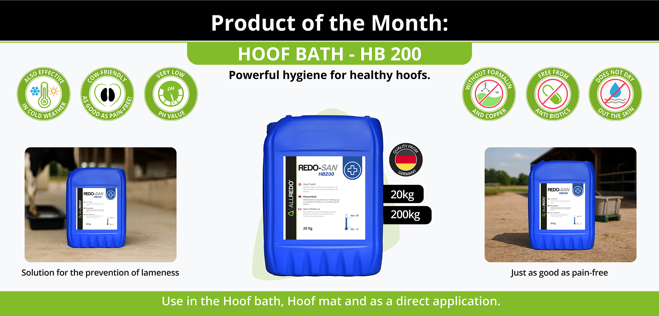 Hoof Bath for Cows - Pain Free - Copper and Formalin Free