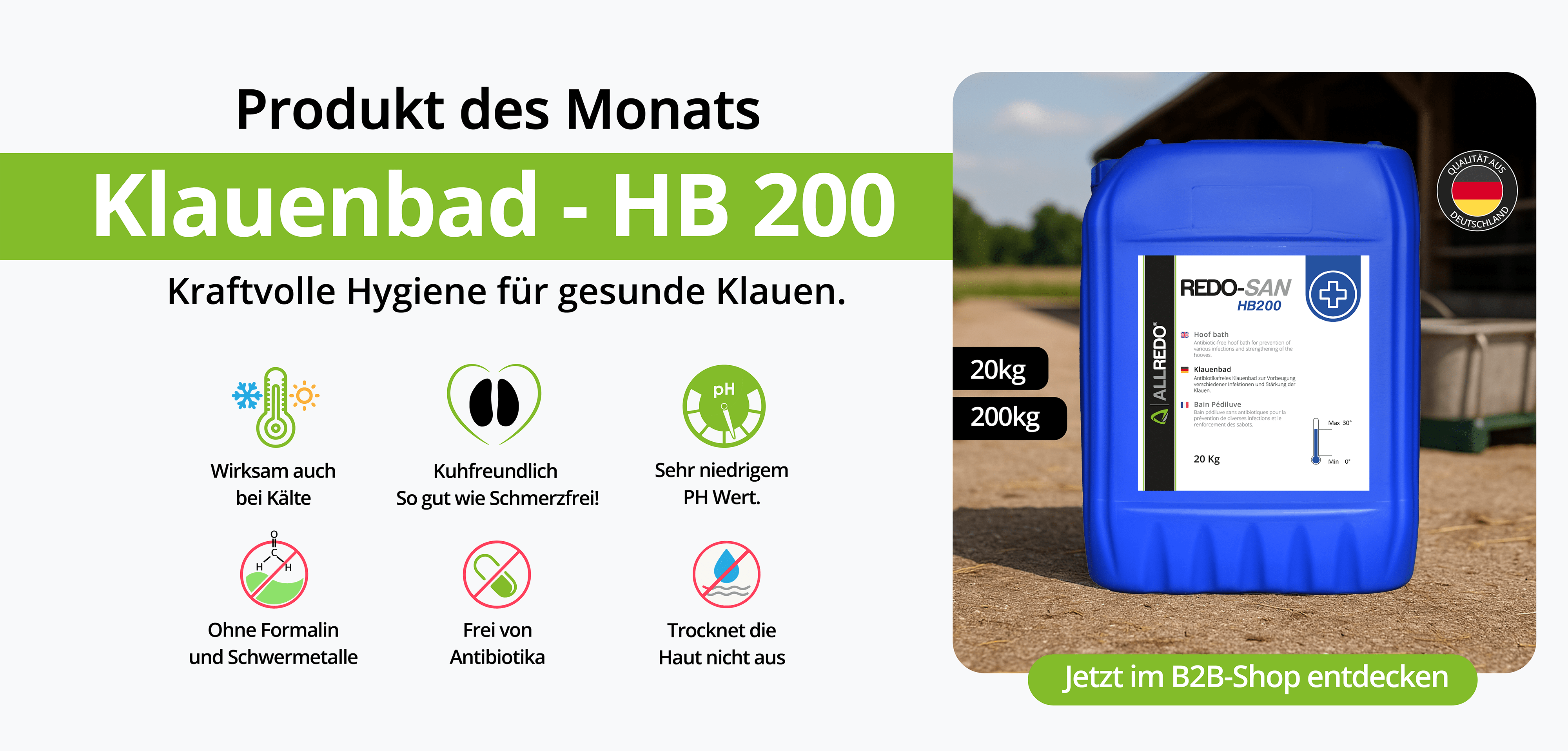 Klauenbad Hb 200 Kupfer und Formalin-Frei