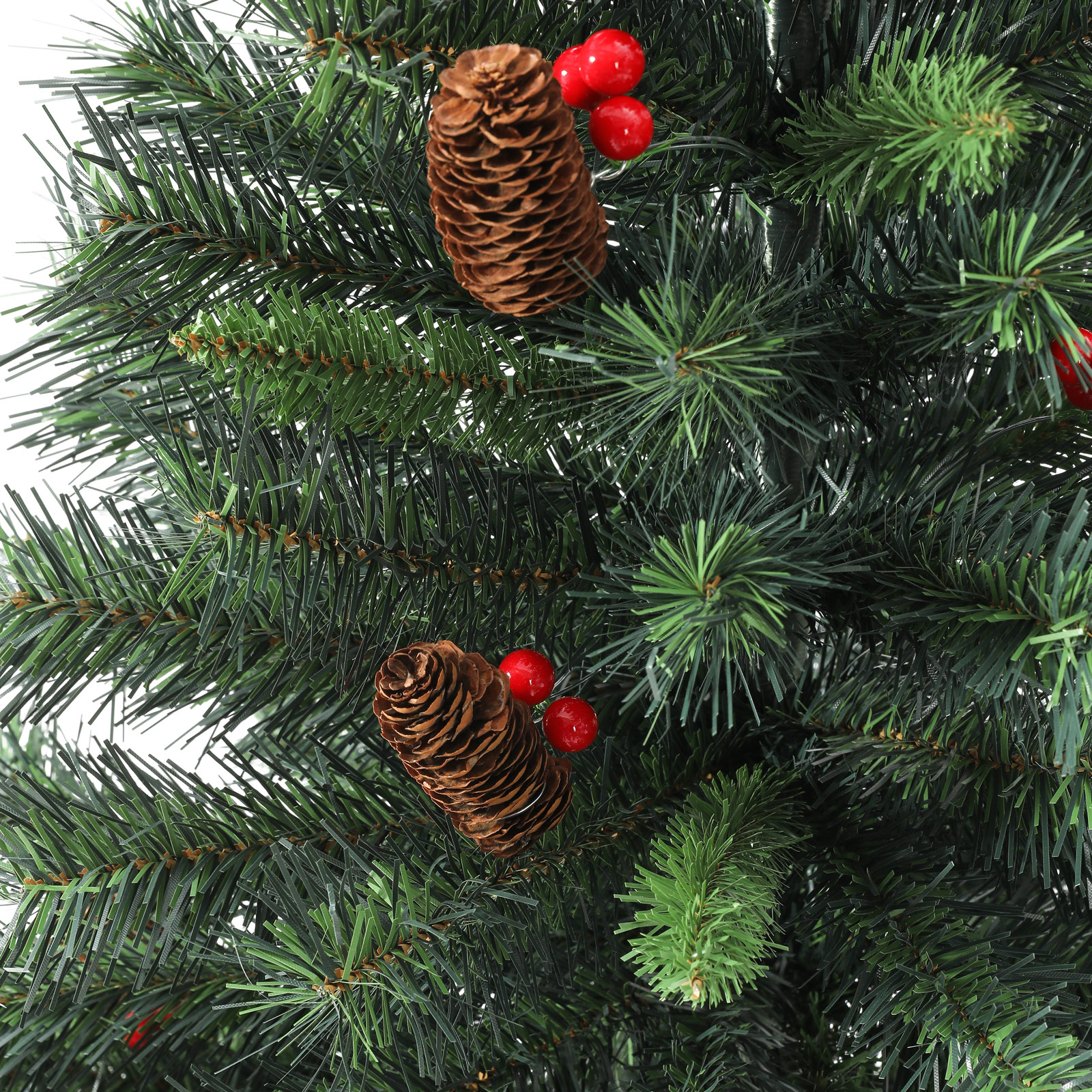 Weihnachtsbaum künstlich Tannenzapfen und Beeren inkl. Ständer 210cm SVITA
