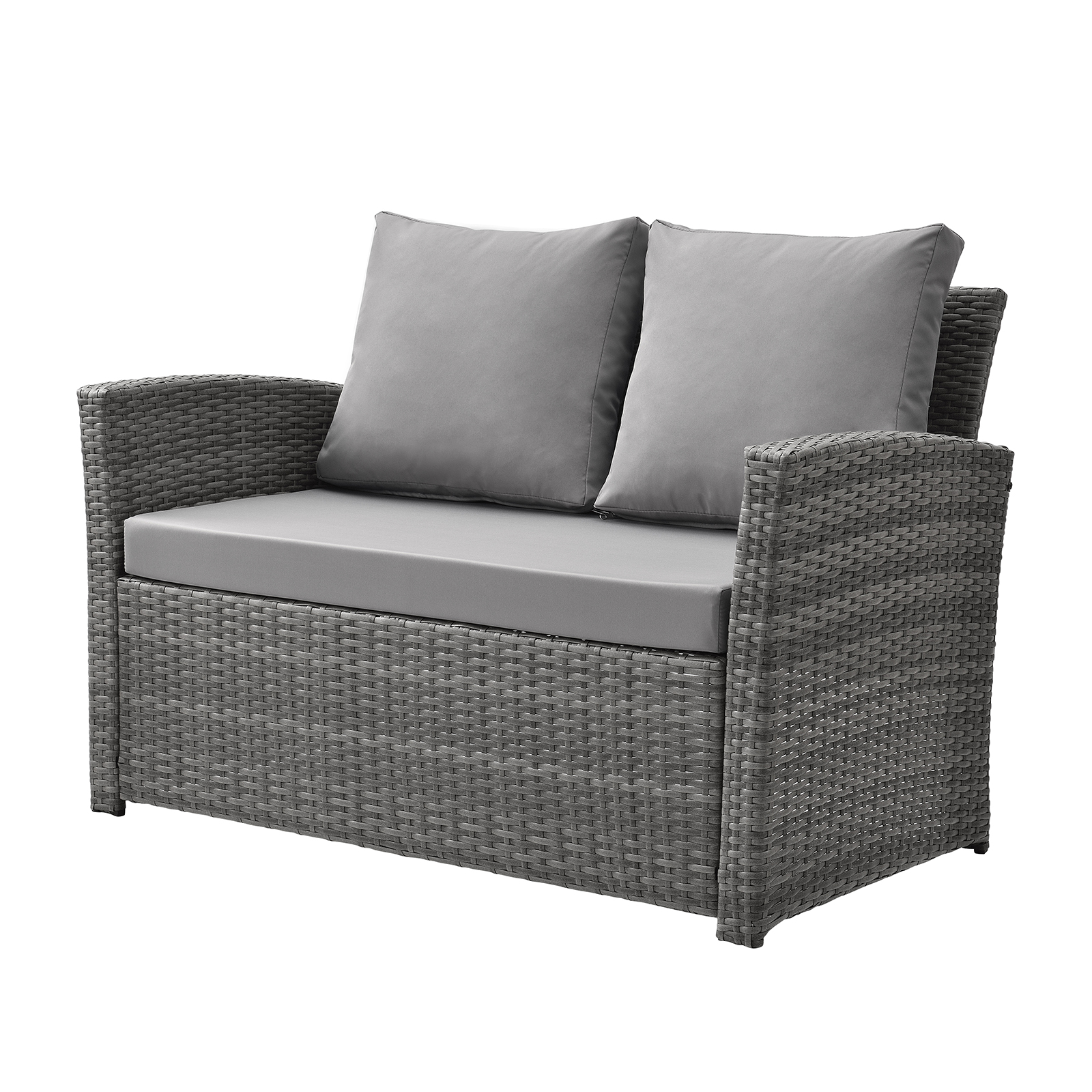 SVITA ROMA Polyrattan Sitzgruppe Lounge Tisch Garnitur Garten Gartenmöbel Grau