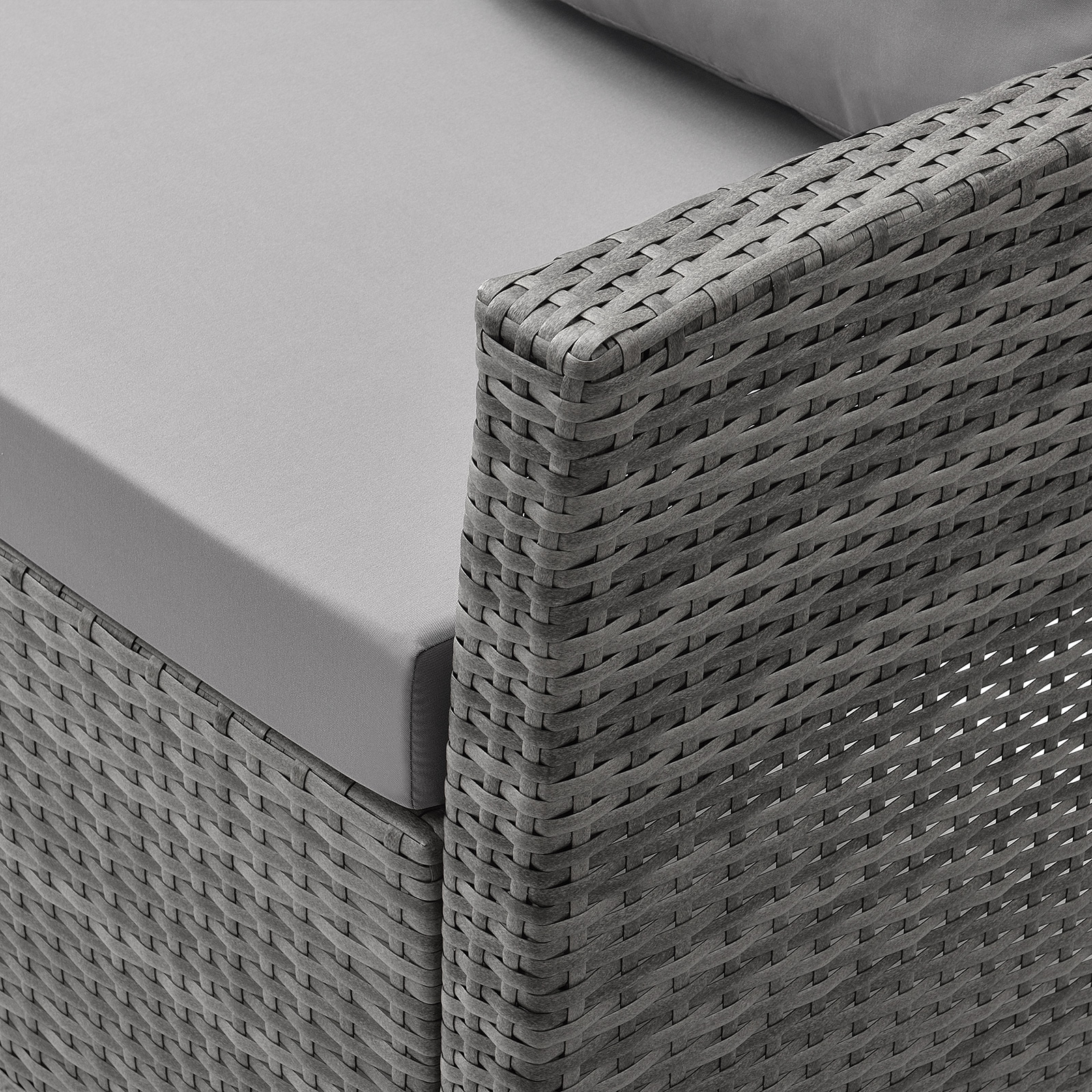 SVITA ROMA Polyrattan Sitzgruppe Lounge Tisch Garnitur Garten Gartenmöbel Grau