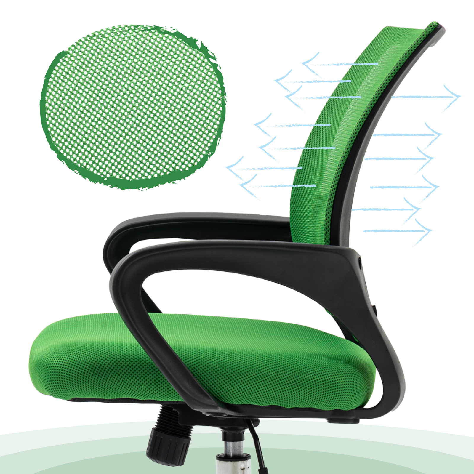 SVITA CYDNEY Schreibtischstuhl Kinder Jugendliche Drehstuhl Bürostuhl Dunkelgrün