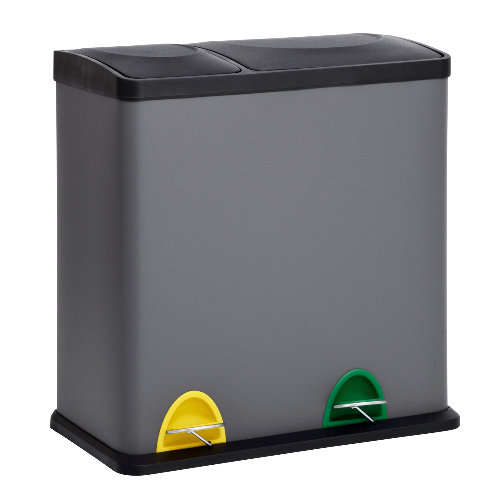 SVITA TC2Combo35 Mülleimer 35 Liter 12+23l Treteimer Trennsystem Küche Grau