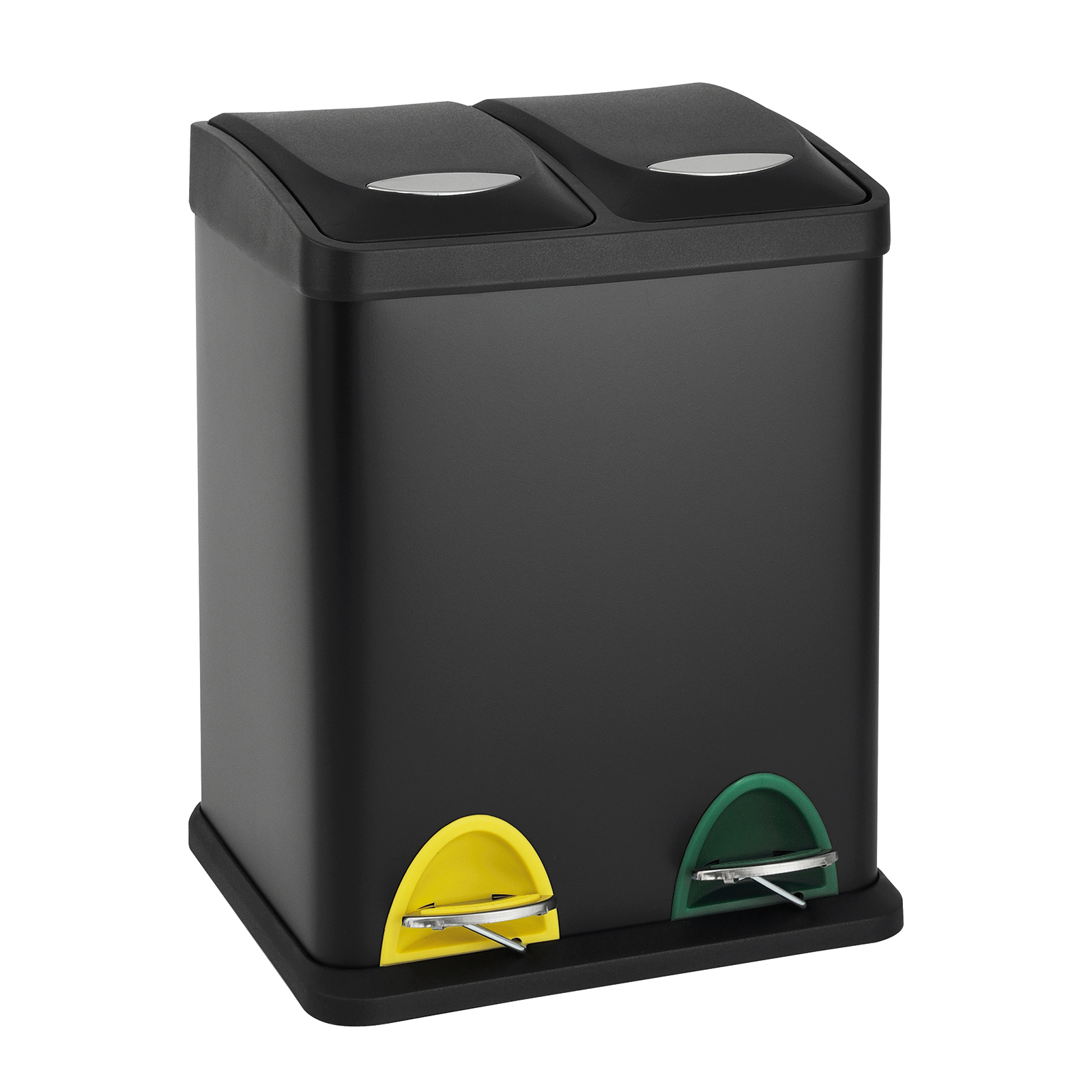 SVITA TC2X8 Küchen-Eimer 16 L Abfalleimer 2er-Mülleimer Mülltrennung Schwarz