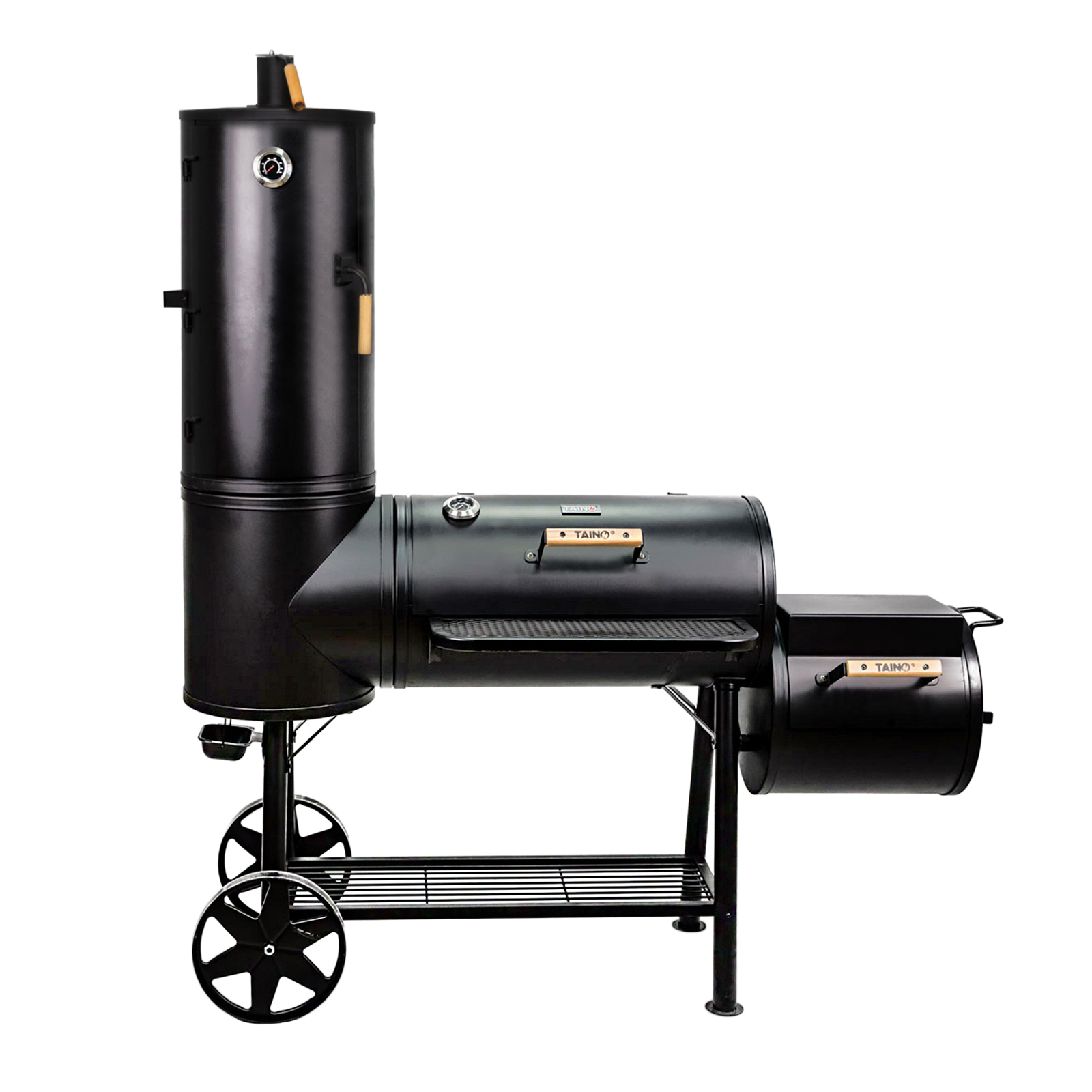 TAINO CHIEF 130 KG Smoker BBQ Grillkamin Räucherofen Holzkohle Grill 3,5mm Stahl