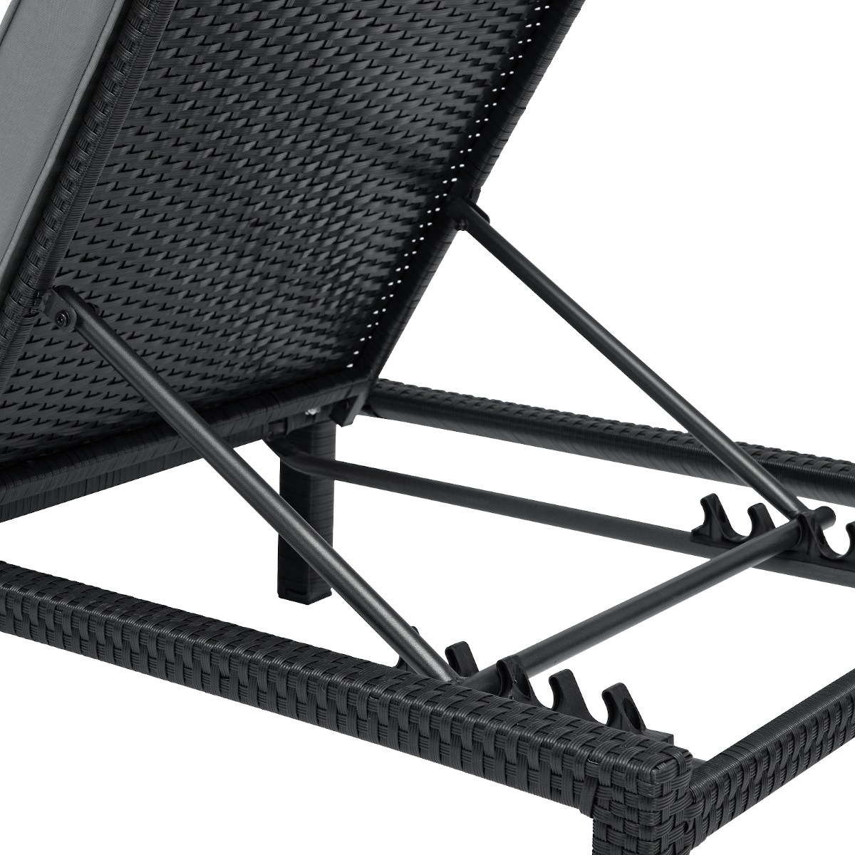 B-Ware SVITA PEACH Gartenliege Sonnenliege Polsterauflage Klappbar Schwarz