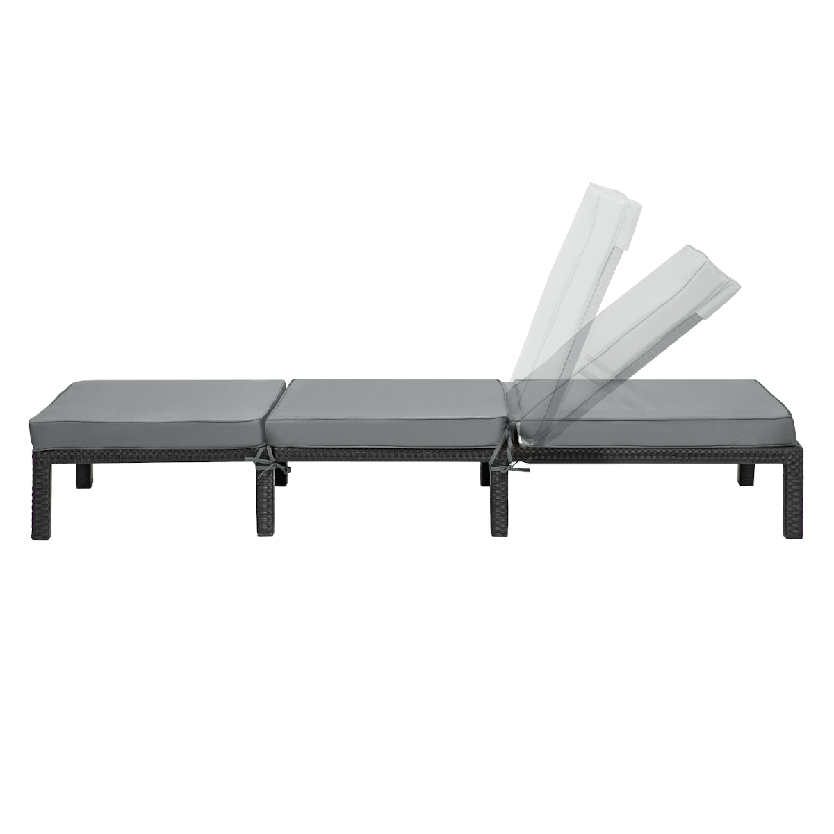 B-Ware SVITA PEACH Gartenliege Sonnenliege Polsterauflage Klappbar Schwarz