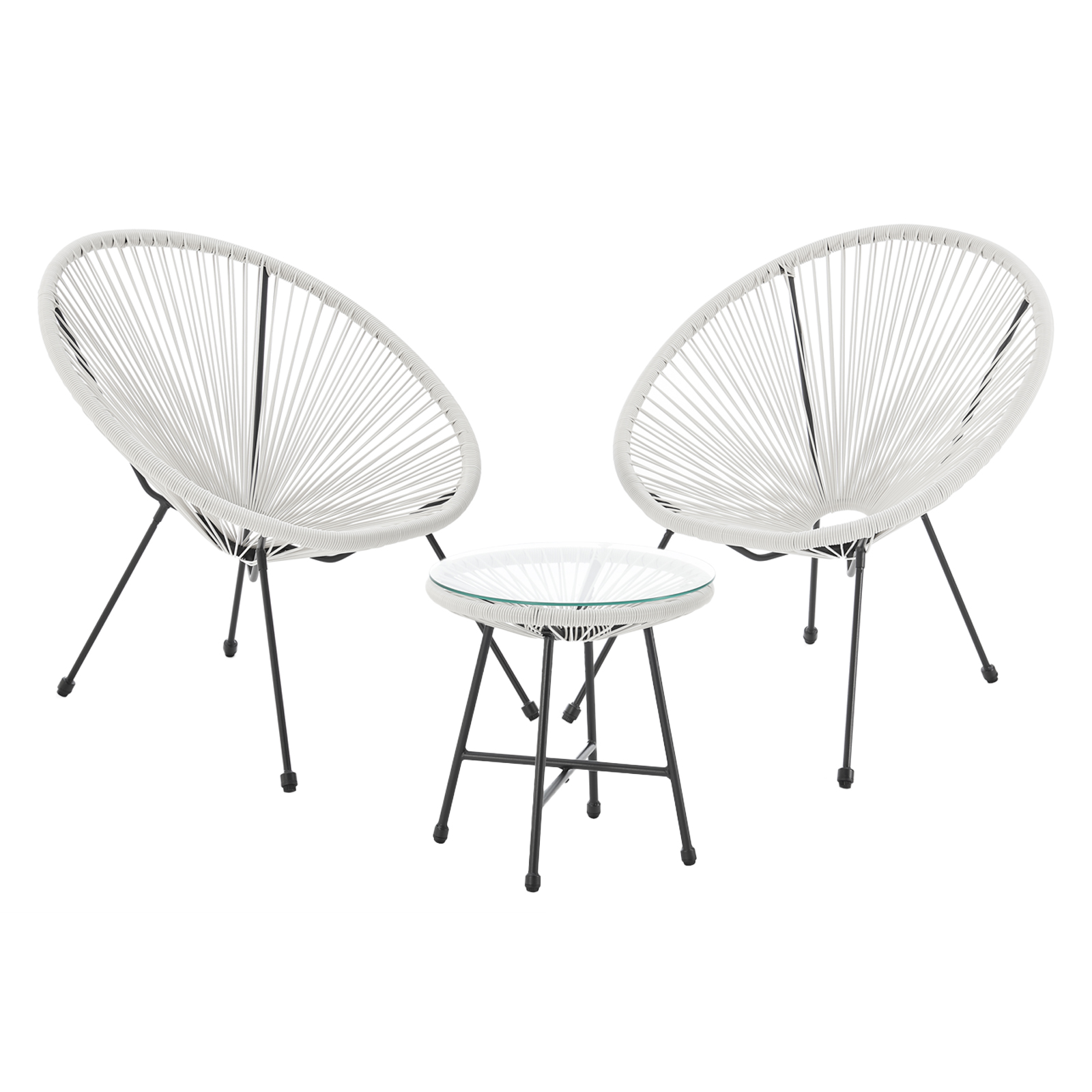 SVITA BALI Balkon Möbel Set Lounge Garnitur Relax Egg-Chair Flecht-Design