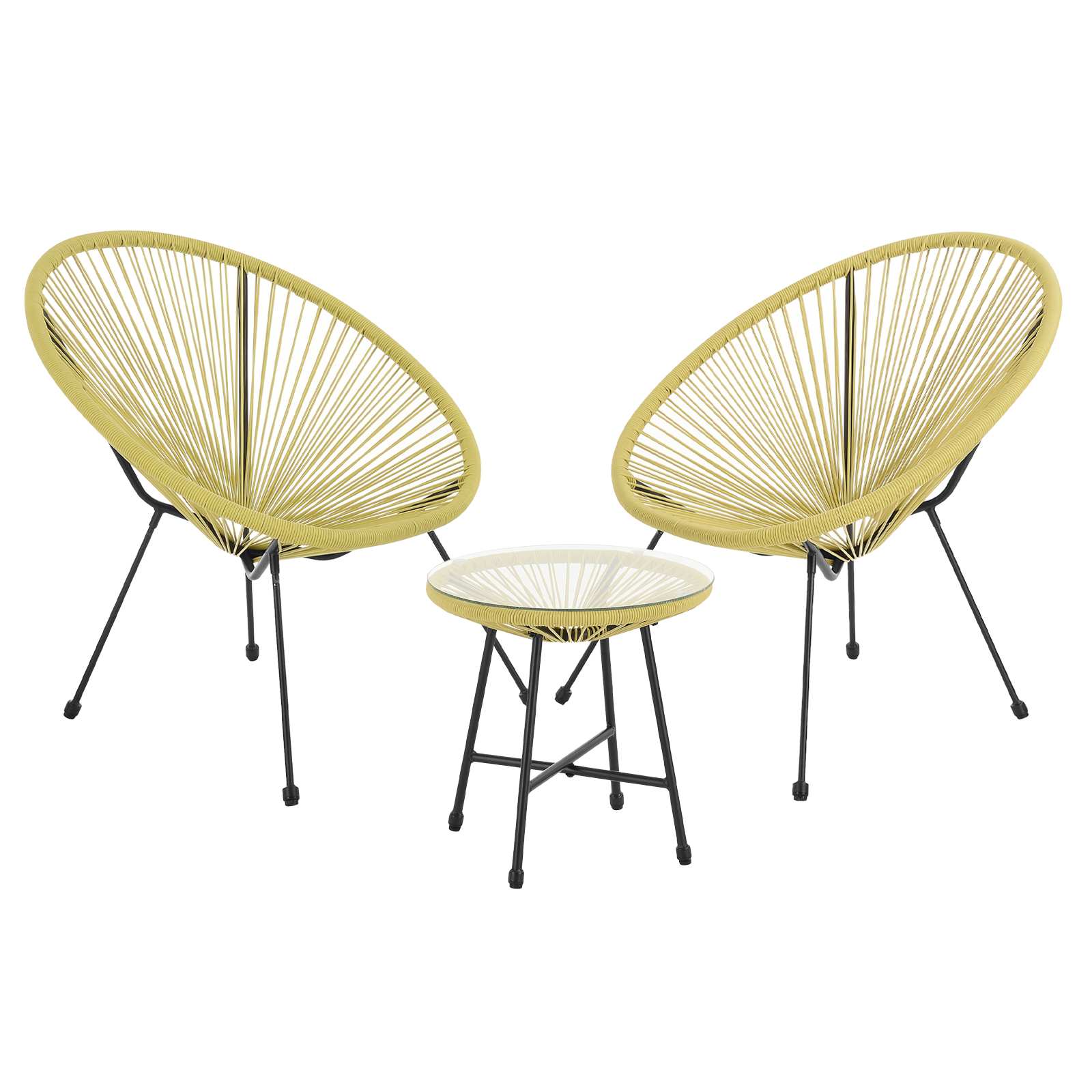 SVITA BALI Balkon Möbel Set Lounge Garnitur Relax Egg-Chair Flecht-Design