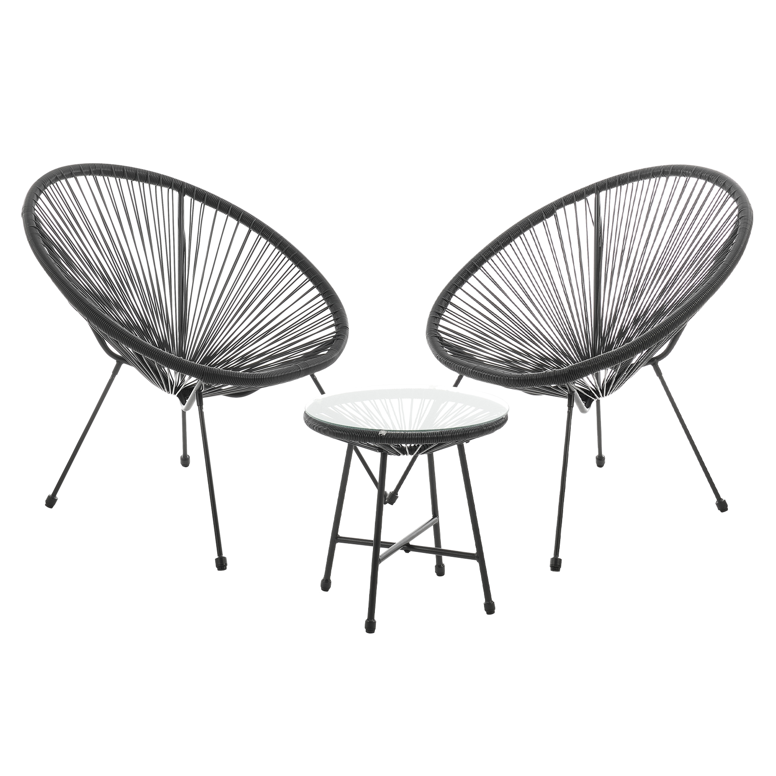 SVITA BALI Balkon Möbel Set Lounge Garnitur Relax Egg-Chair Flecht-Design