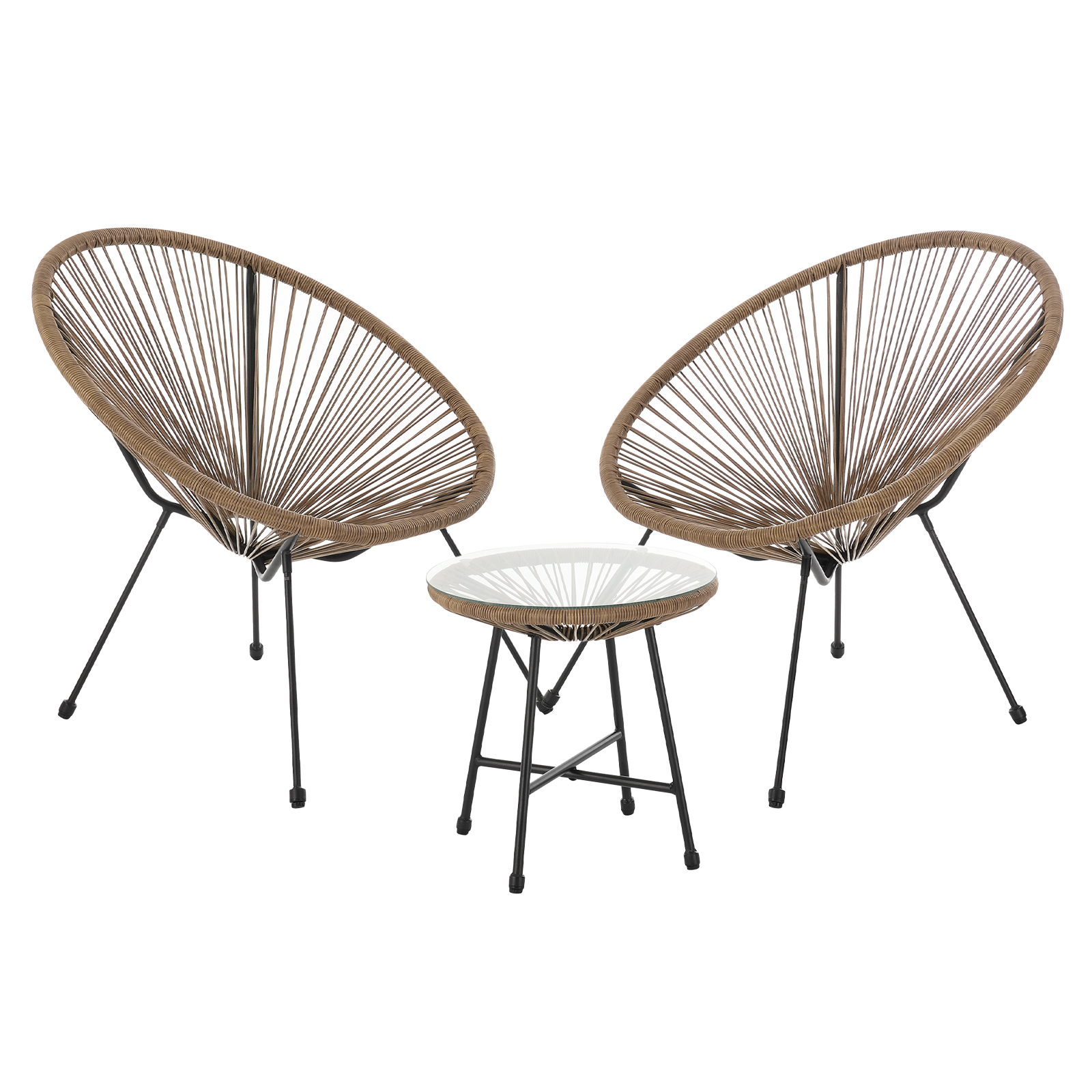 SVITA BALI Balkon Möbel Set Lounge Garnitur Relax Egg-Chair Flecht-Design