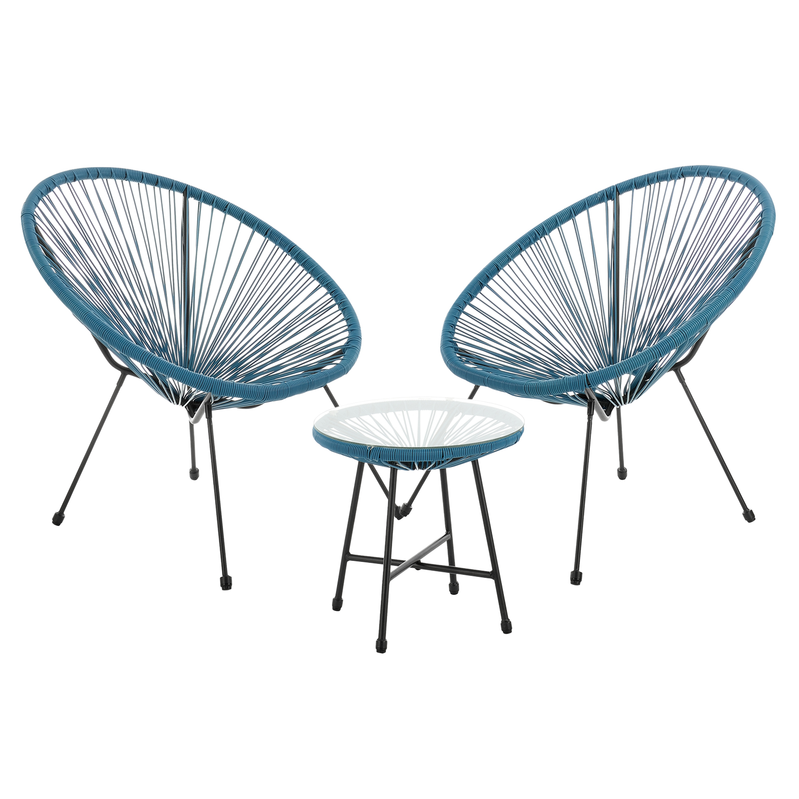 SVITA BALI Balkon Möbel Set Lounge Garnitur Relax Egg-Chair Flecht-Design