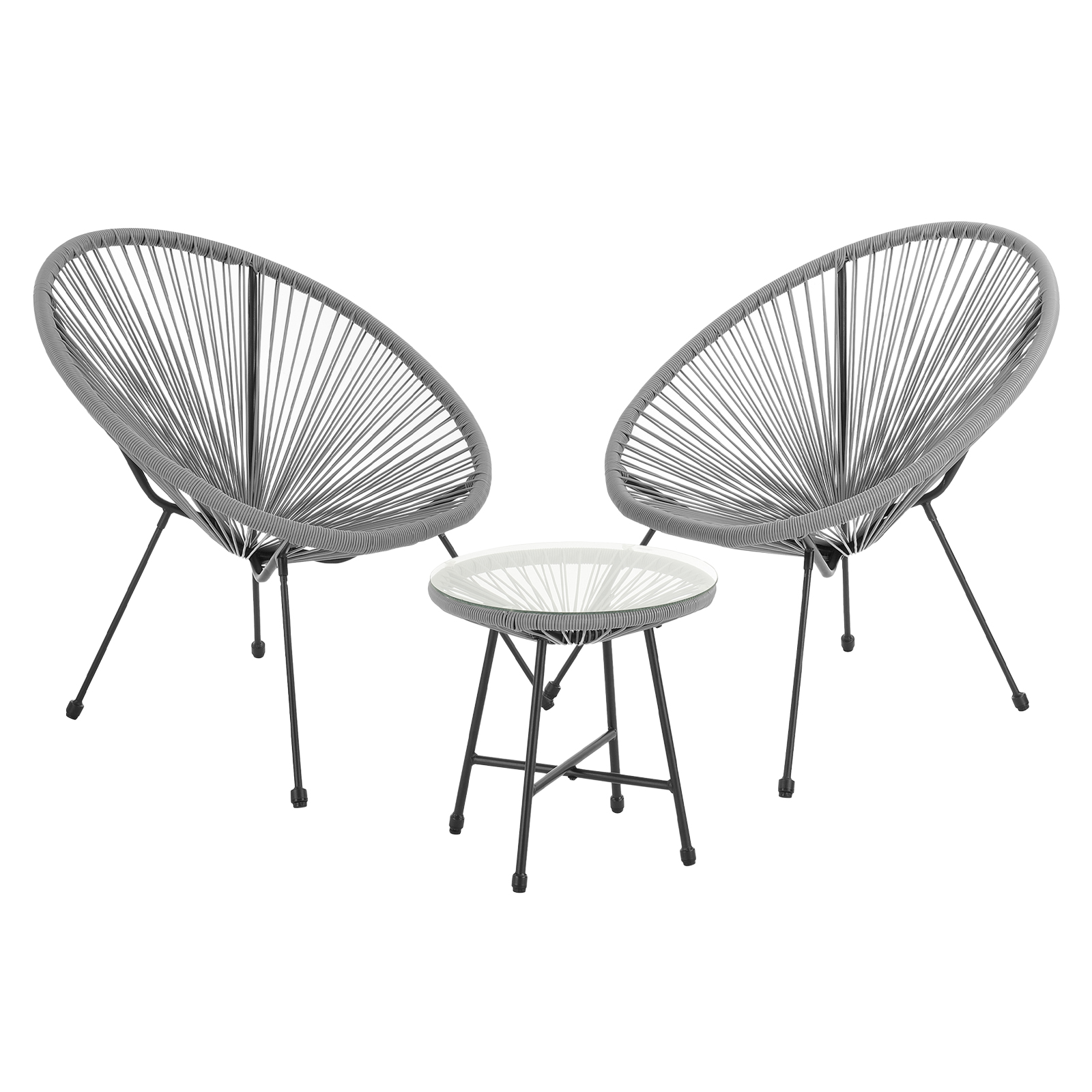 SVITA BALI Balkon Möbel Set Lounge Garnitur Relax Egg-Chair Flecht-Design