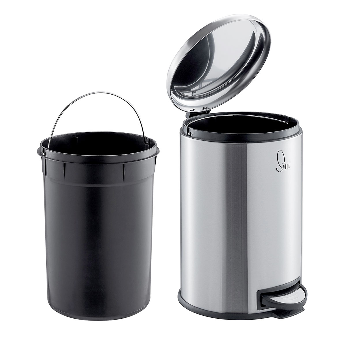 B-Ware SVITA Treteimer 20L Abfalleimer Mülleimer Papiertonne Edelstahl Silber 