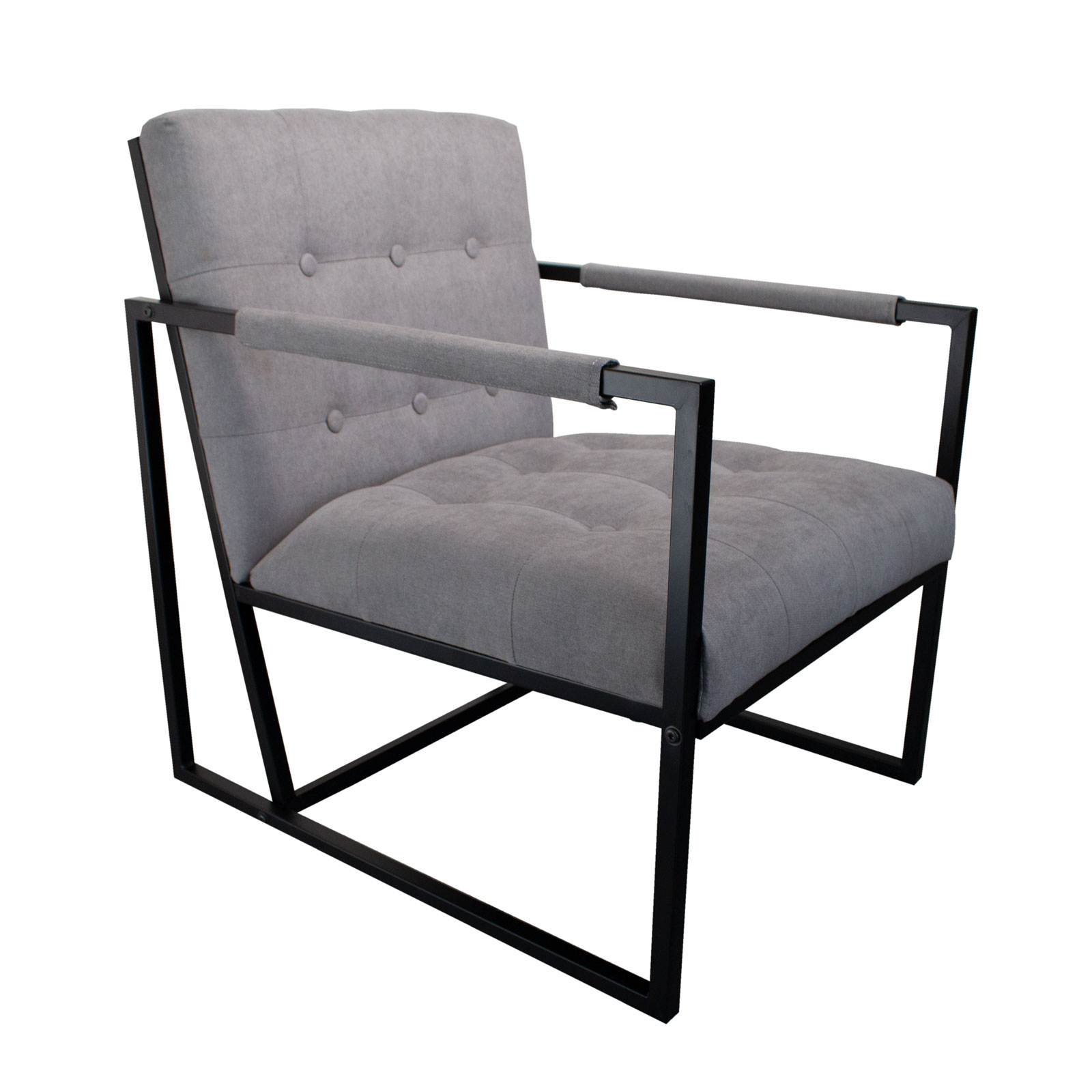 B-Ware SVITA JONES Cocktail-Sessel Lounge Stahlrahmen Polster Stoff Hellgrau