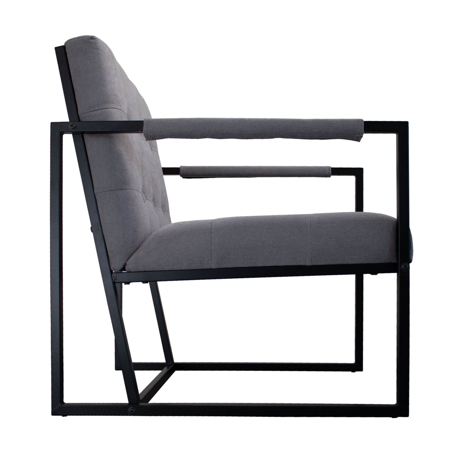 B-Ware SVITA JONES Cocktail-Sessel Lounge Stahlrahmen Polster Stoff Hellgrau