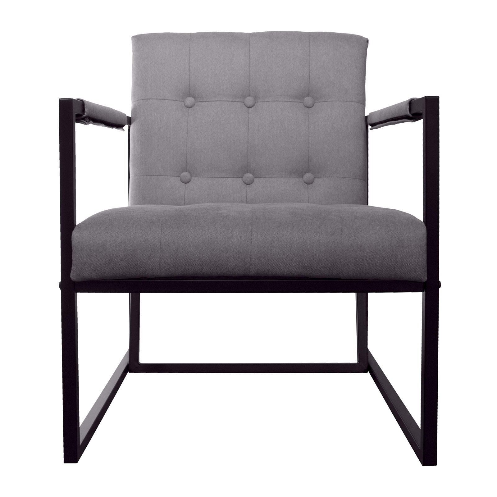 B-Ware SVITA JONES Cocktail-Sessel Lounge Stahlrahmen Polster Stoff Hellgrau