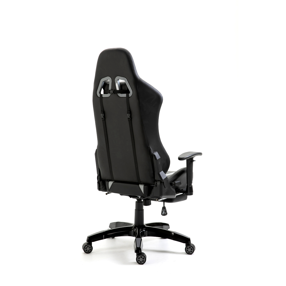 B-Ware Gaming Stuhl Bürostuhl Schreibtischstuhl Drehstuhl Fußablage schwarz grau