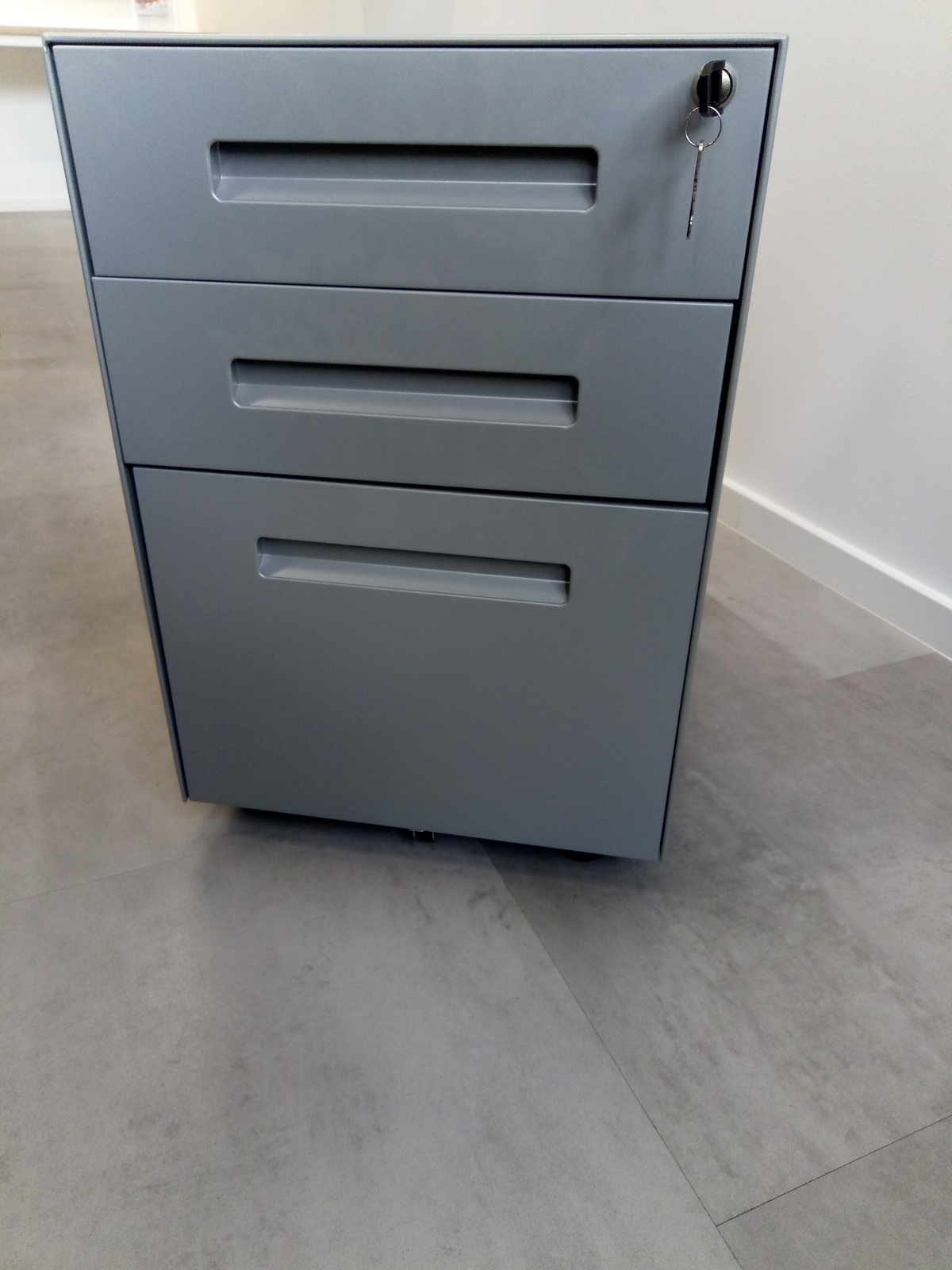 B-Ware Rollcontainer Metall Grau Stahl Aktenschrank Standcontainer