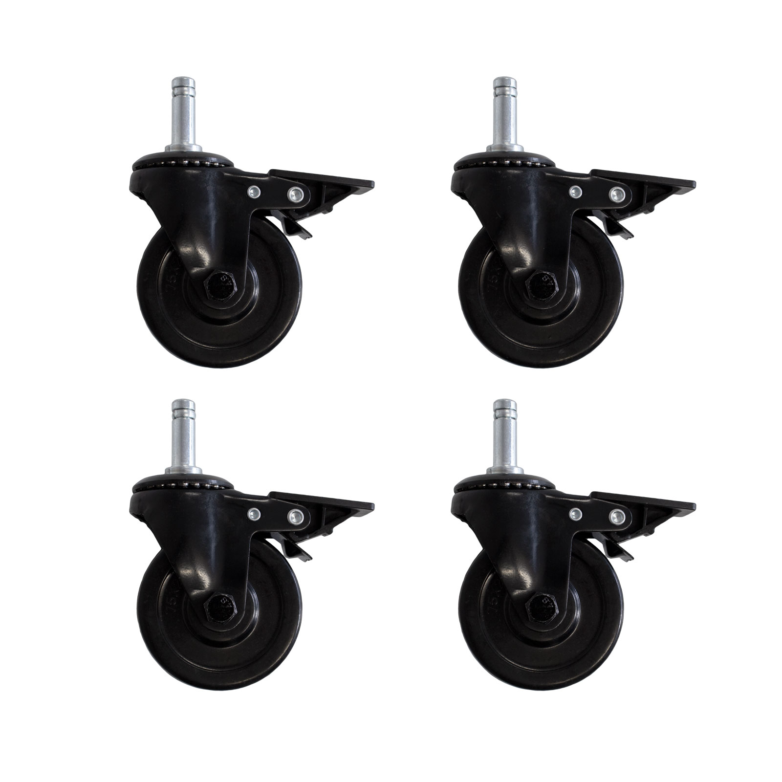 TAINO 4er Set Ersatz-Rollen PLATINUM BLACK aus Gummi Upgrade Flüster-Rollen 