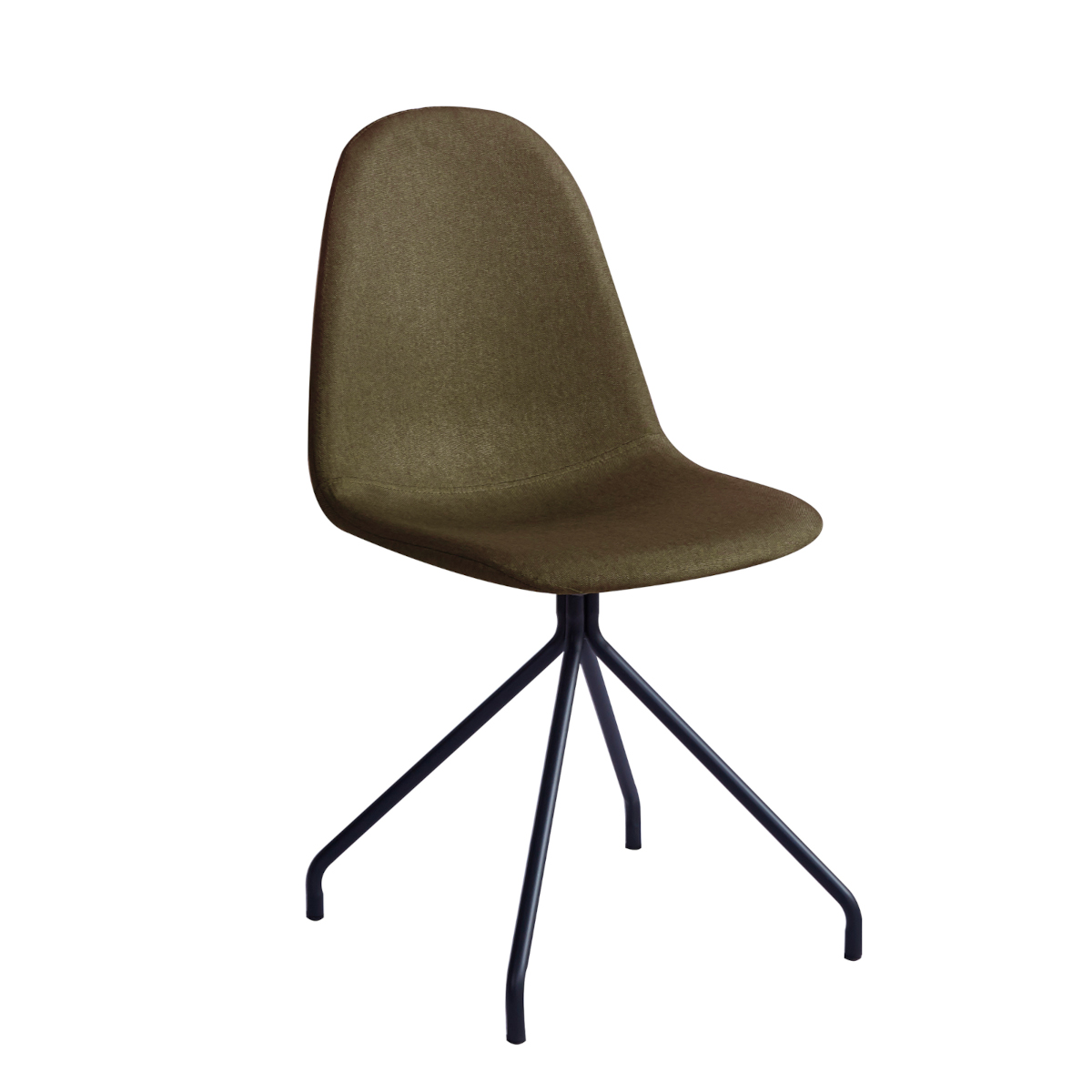 B-Ware 2er Set Esszimmerstühle Metallbeine Polsterstuhl Polyester Oliv-Grün