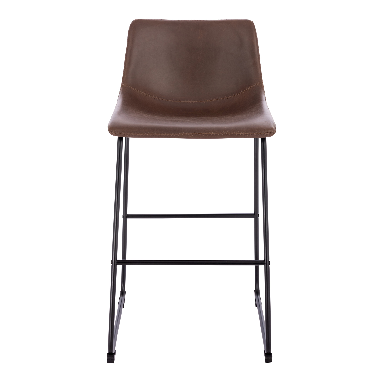 B-Ware SVITA JOHN 2-er Set Barhocker Barstuhl Rückenlehne Retro Kunstleder Braun