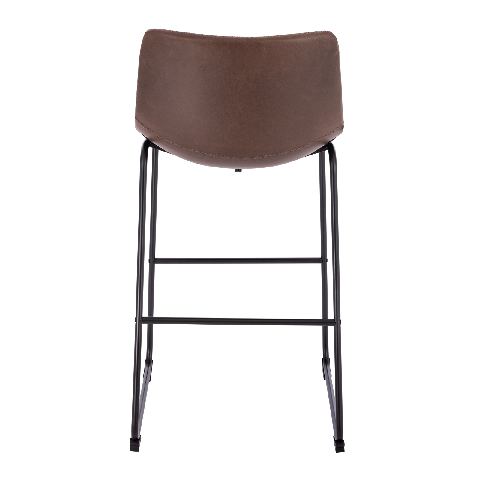 B-Ware SVITA JOHN 2-er Set Barhocker Barstuhl Rückenlehne Retro Kunstleder Braun