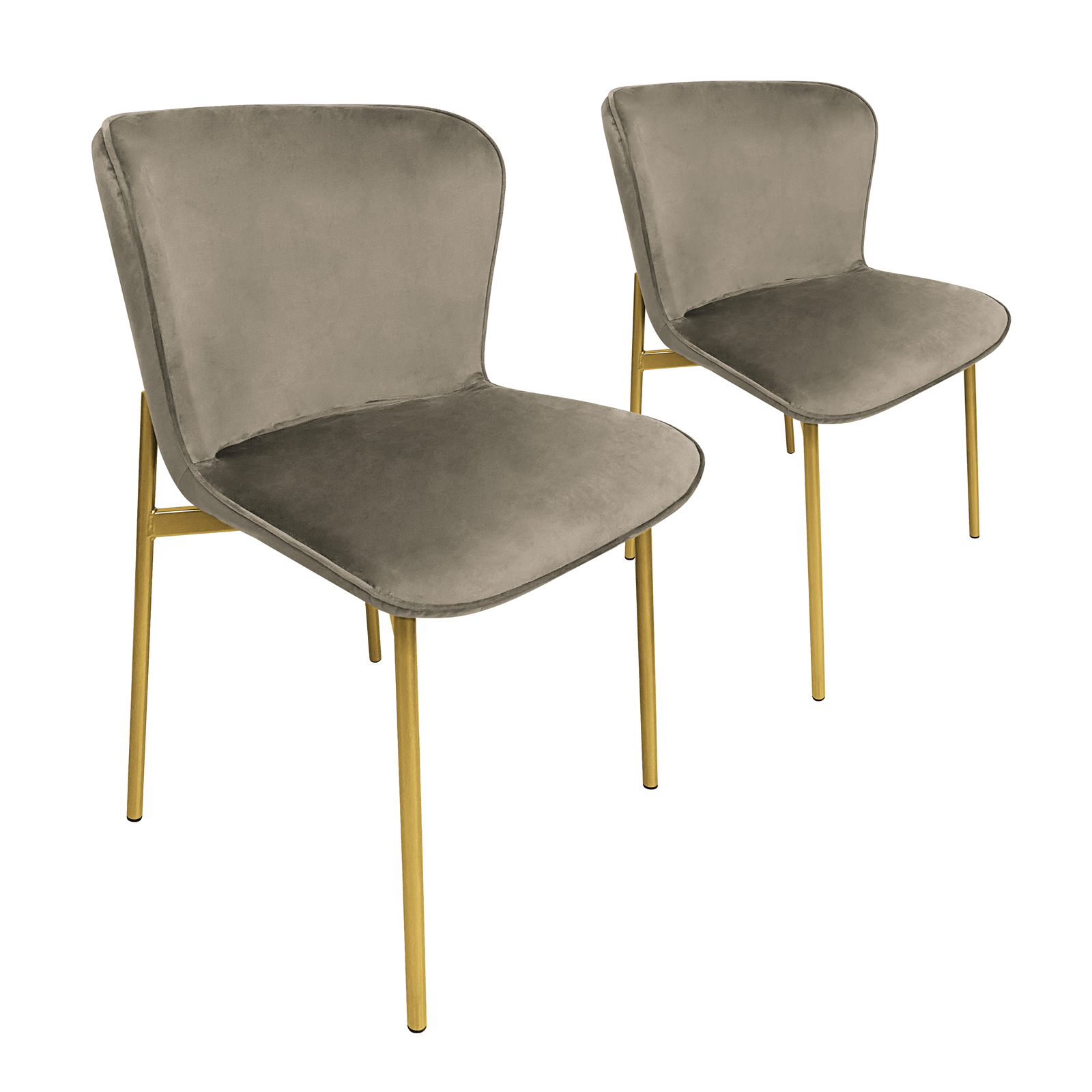 B-Ware SVITA MARY 2er Set Esszimmerstuhl Polster-Stuhl Küchenstuhl Taupe Gold