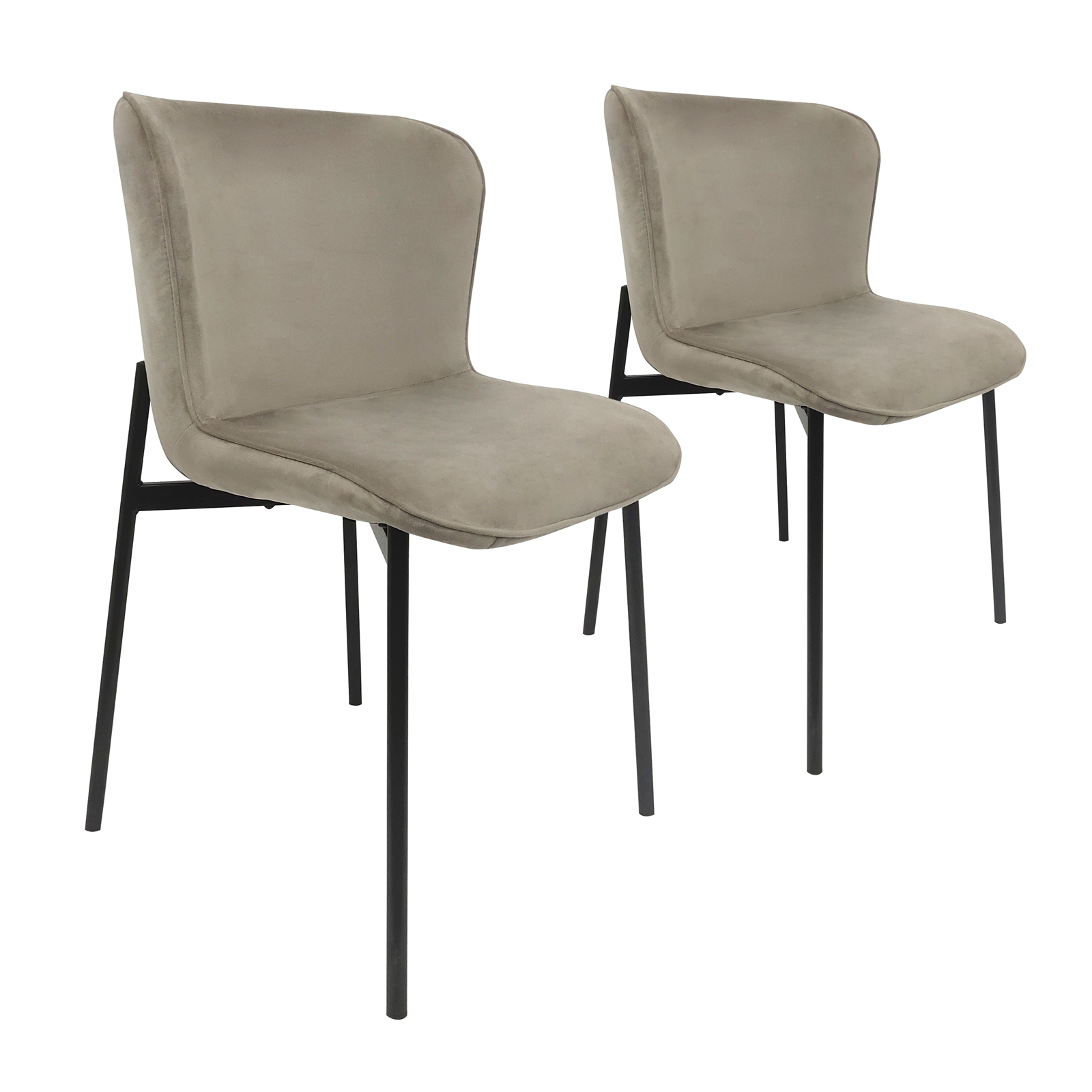 B-Ware SVITA MARY 2erSet Esszimmerstuhl Polsterstuhl Küche Samt Hellgrau-Schwarz