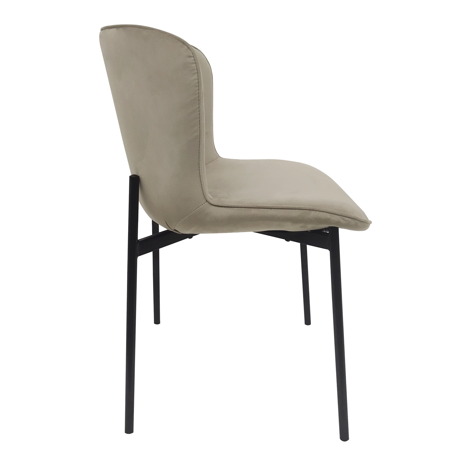 B-Ware SVITA MARY 2erSet Esszimmerstuhl Polsterstuhl Küche Samt Hellgrau-Schwarz