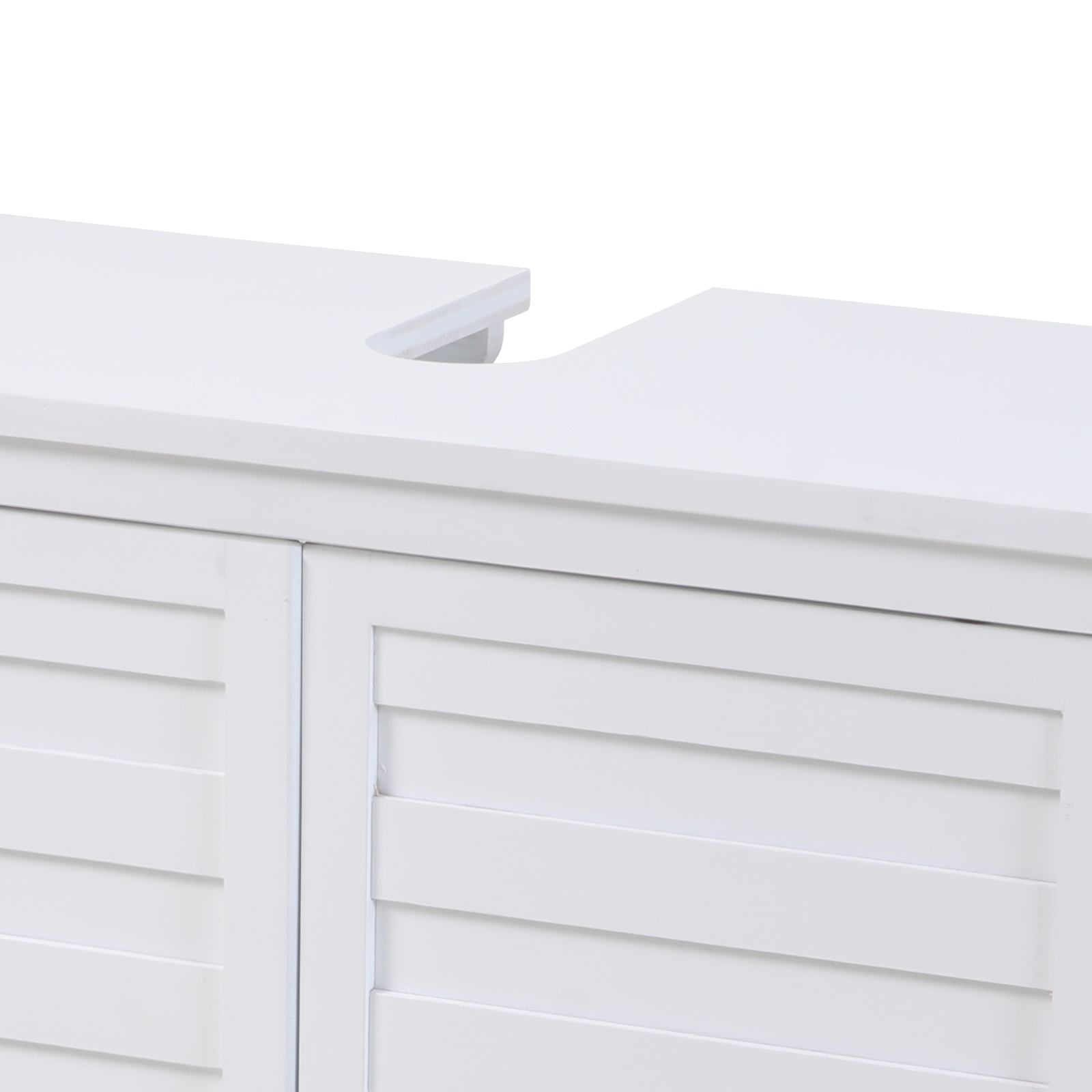SVITA Waschbeckenunterschrank Badezimmer-Schrank Bambus Badmöbel klein Weiß
