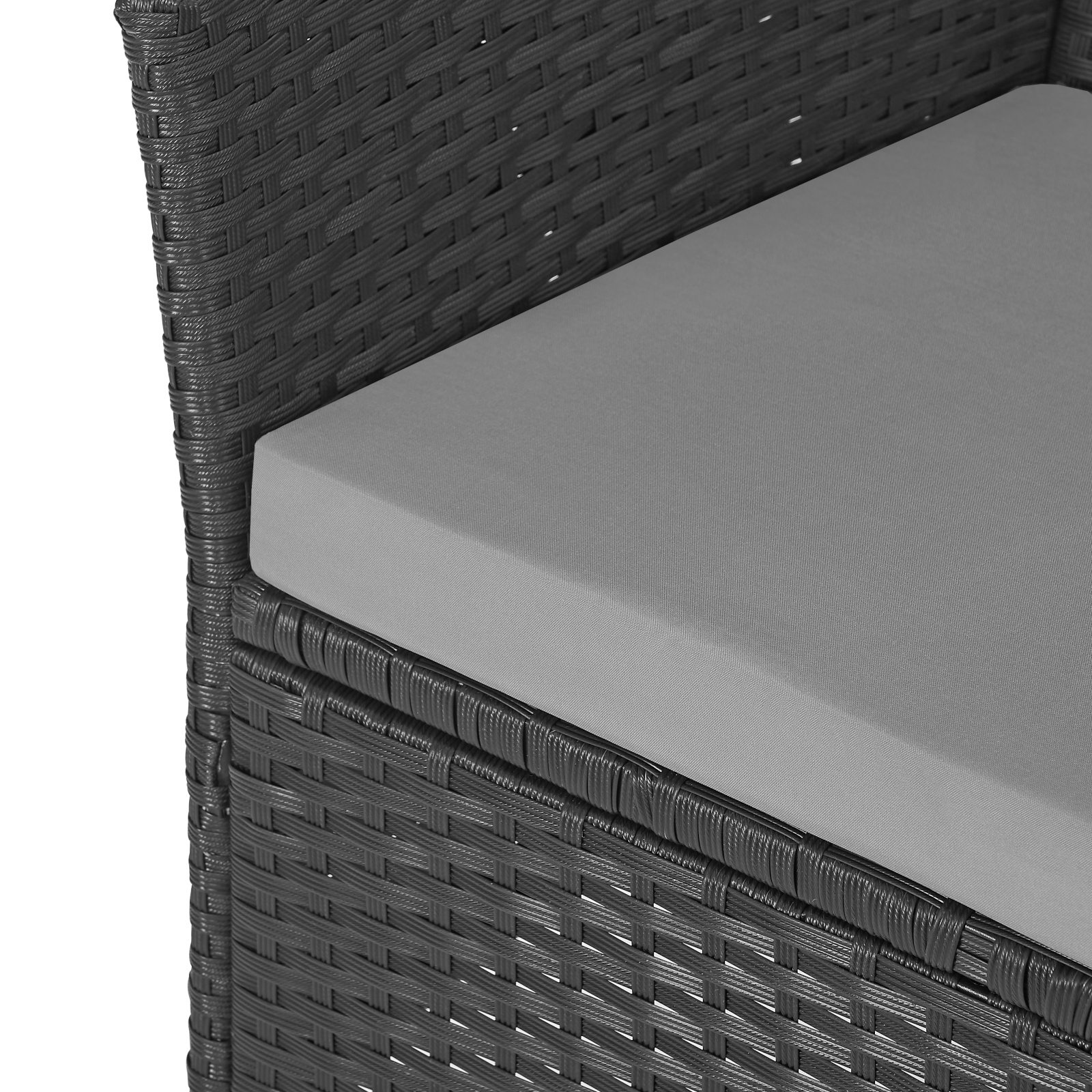 B-Ware 2-Sitzer Chicago Rattan Sitzbank Bank Lounge Garten Gartenbank Schwarz