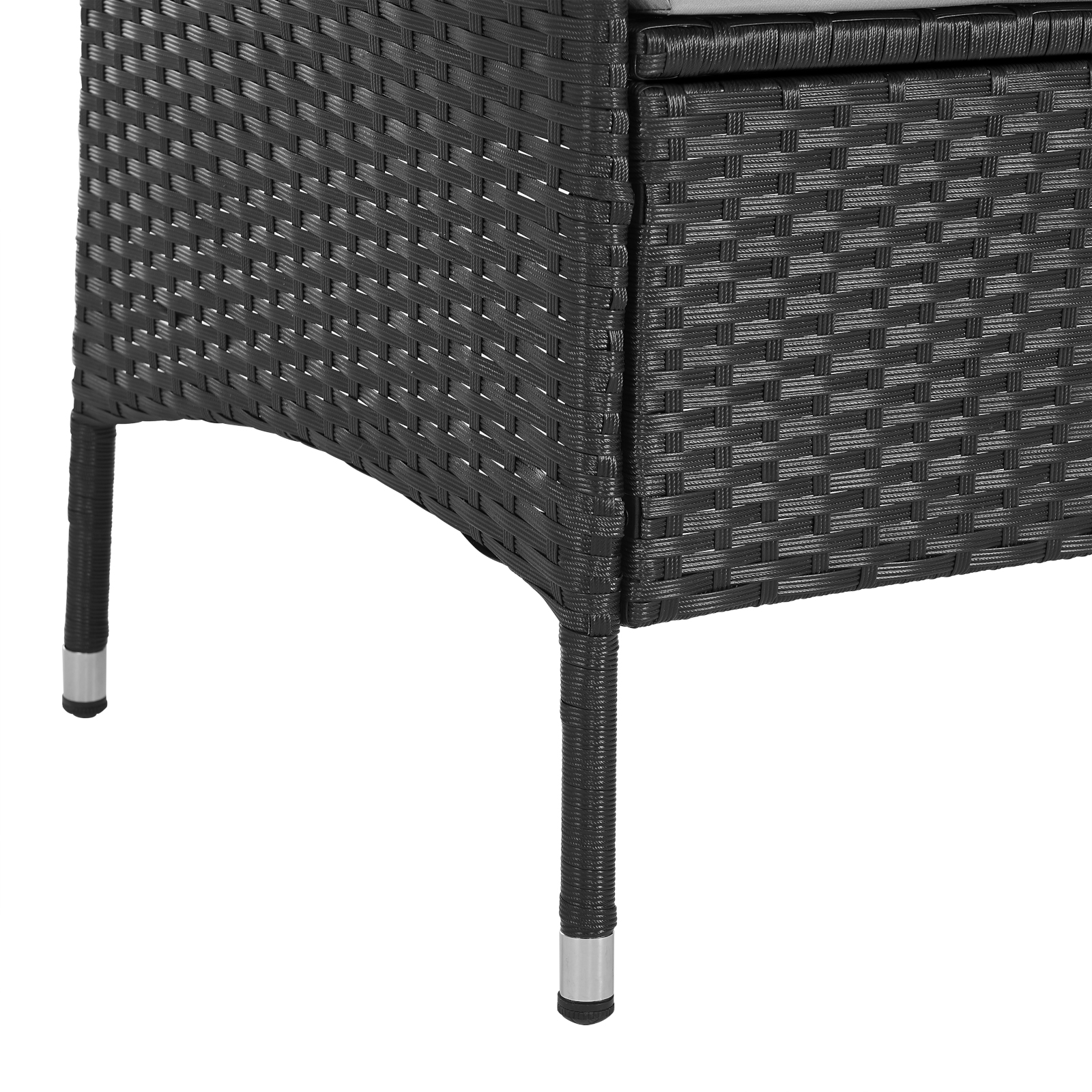 B-Ware 2-Sitzer Chicago Rattan Sitzbank Bank Lounge Garten Gartenbank Schwarz