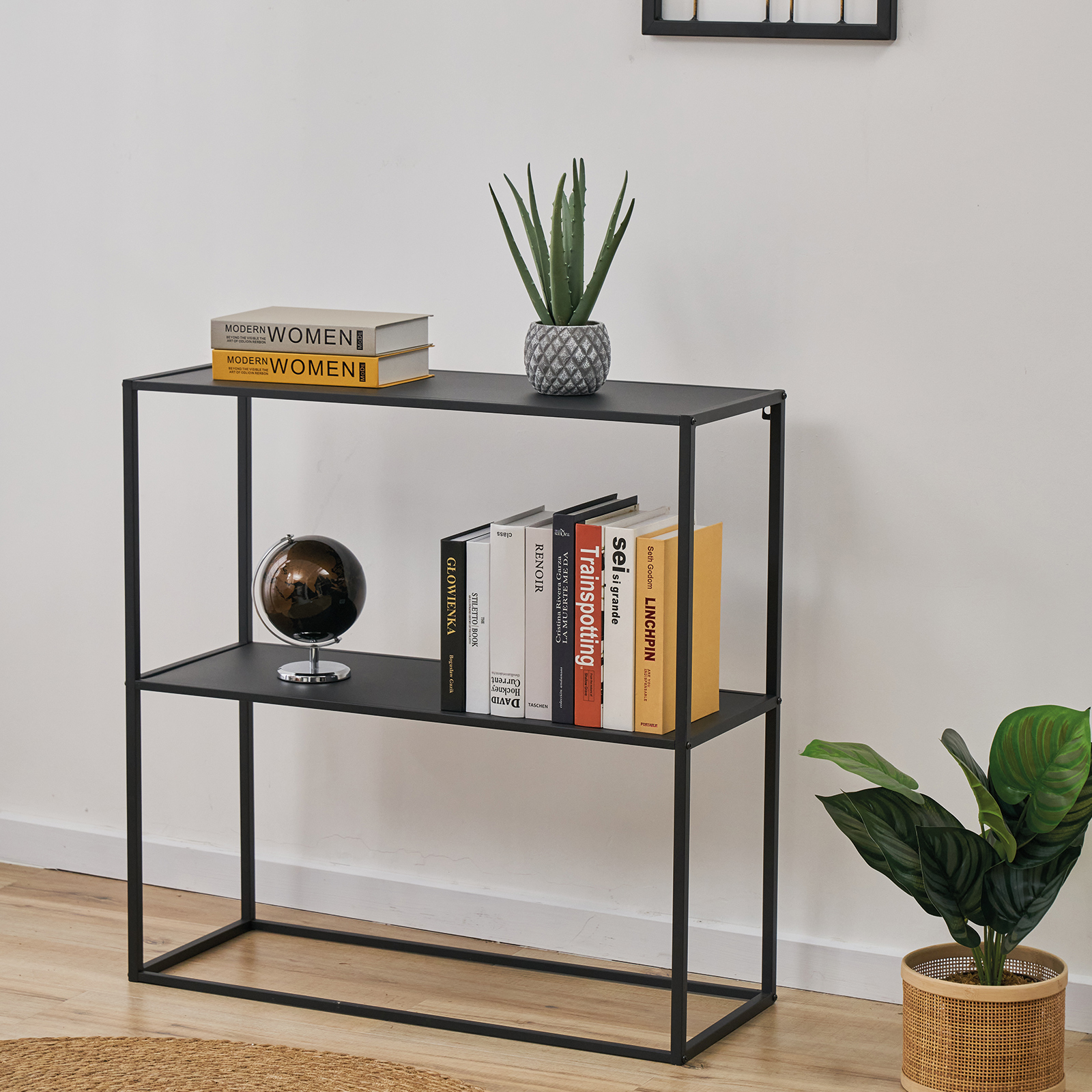 B-Ware SVITA KALY Konsolentisch Standregal Industrial Design Metall Schwarz