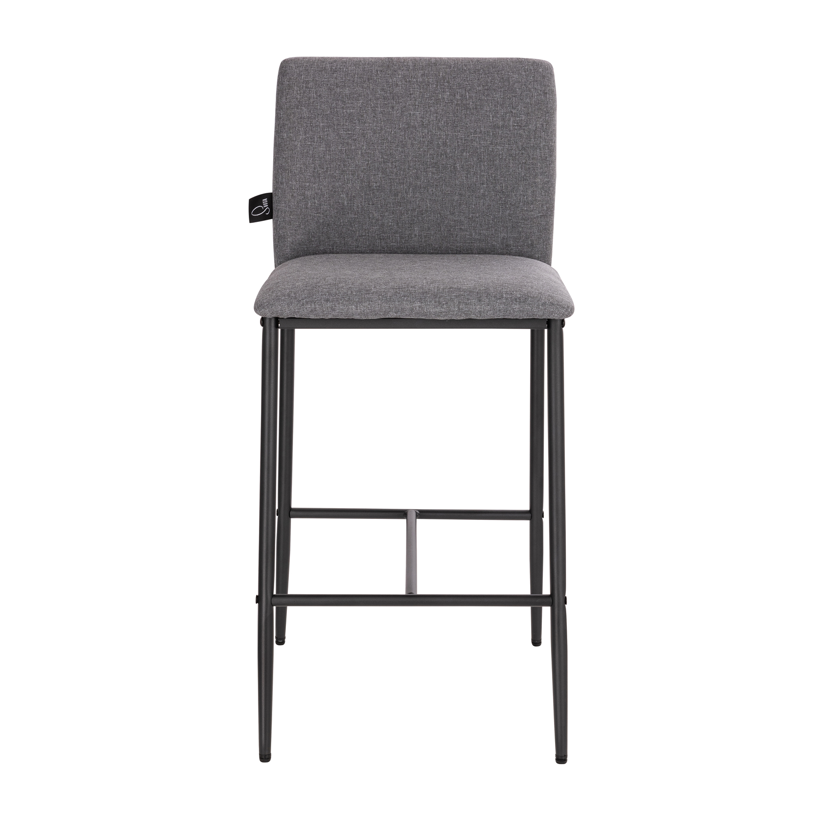 B-Ware SVITA ERIK 2erSet Barhocker Rückenlehne Fußstütze Leinen-Optik Dunkelgrau