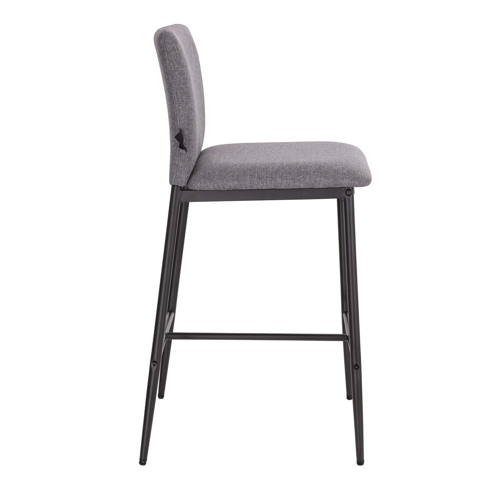 B-Ware SVITA ERIK 2erSet Barhocker Rückenlehne Fußstütze Leinen-Optik Dunkelgrau