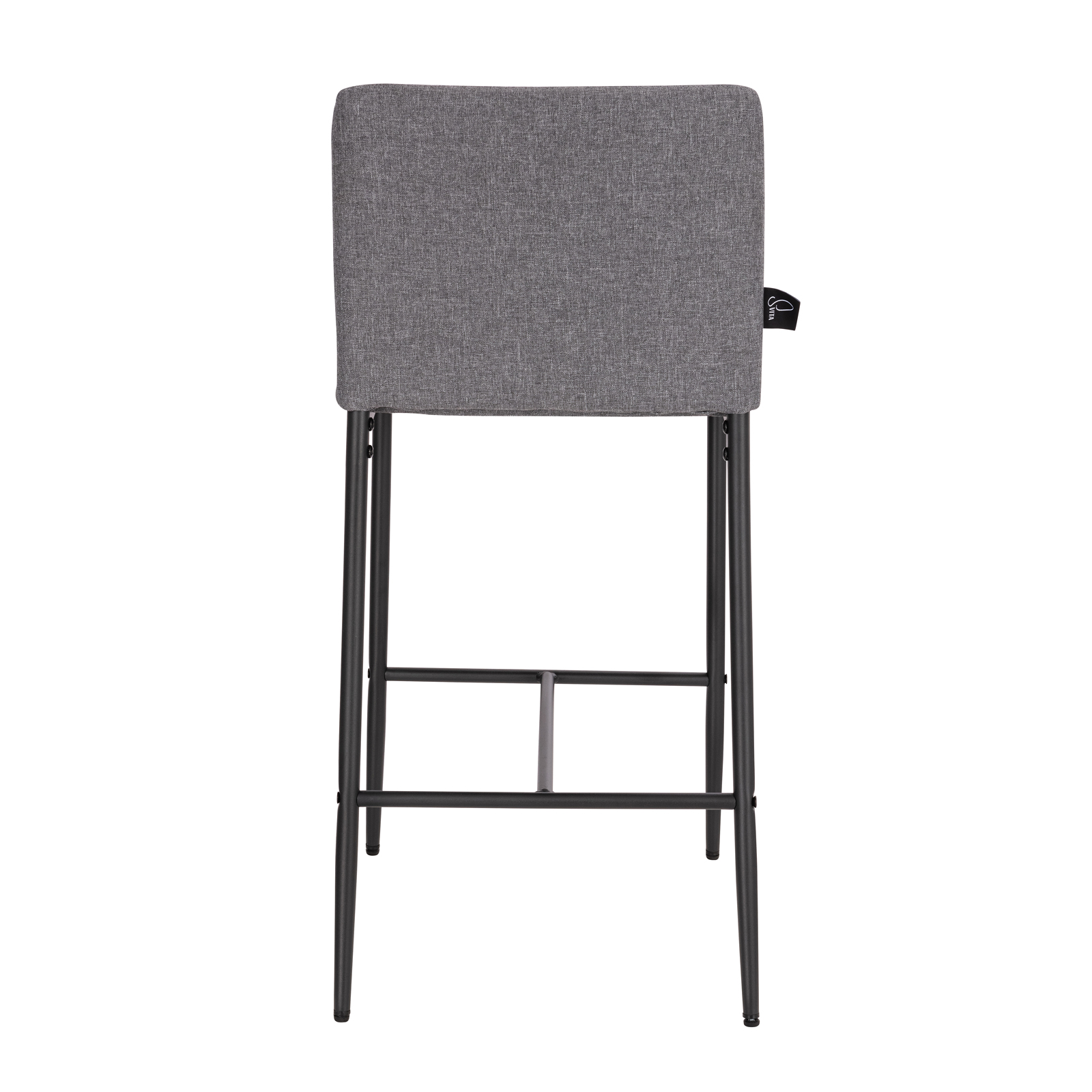 B-Ware SVITA ERIK 2erSet Barhocker Rückenlehne Fußstütze Leinen-Optik Dunkelgrau