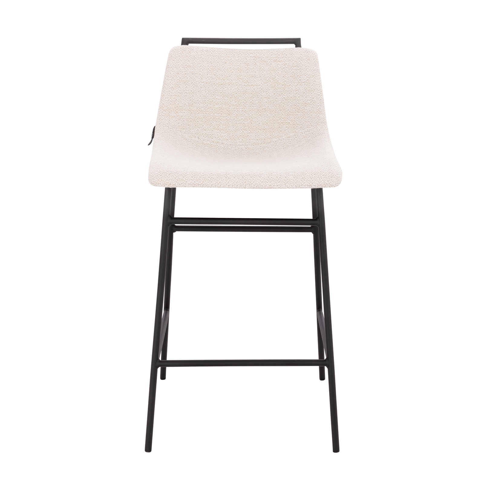 B-Ware SVITA CAMILLE 2er Set Barhocker Barstühle mit Lehne Fußstütze Boucle Weiß