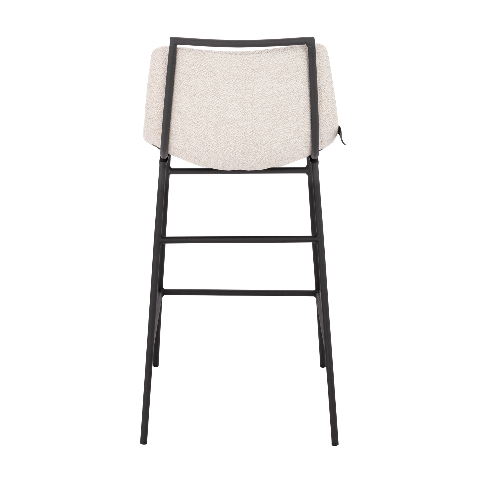 B-Ware SVITA CAMILLE 2er Set Barhocker Barstühle mit Lehne Fußstütze Boucle Weiß