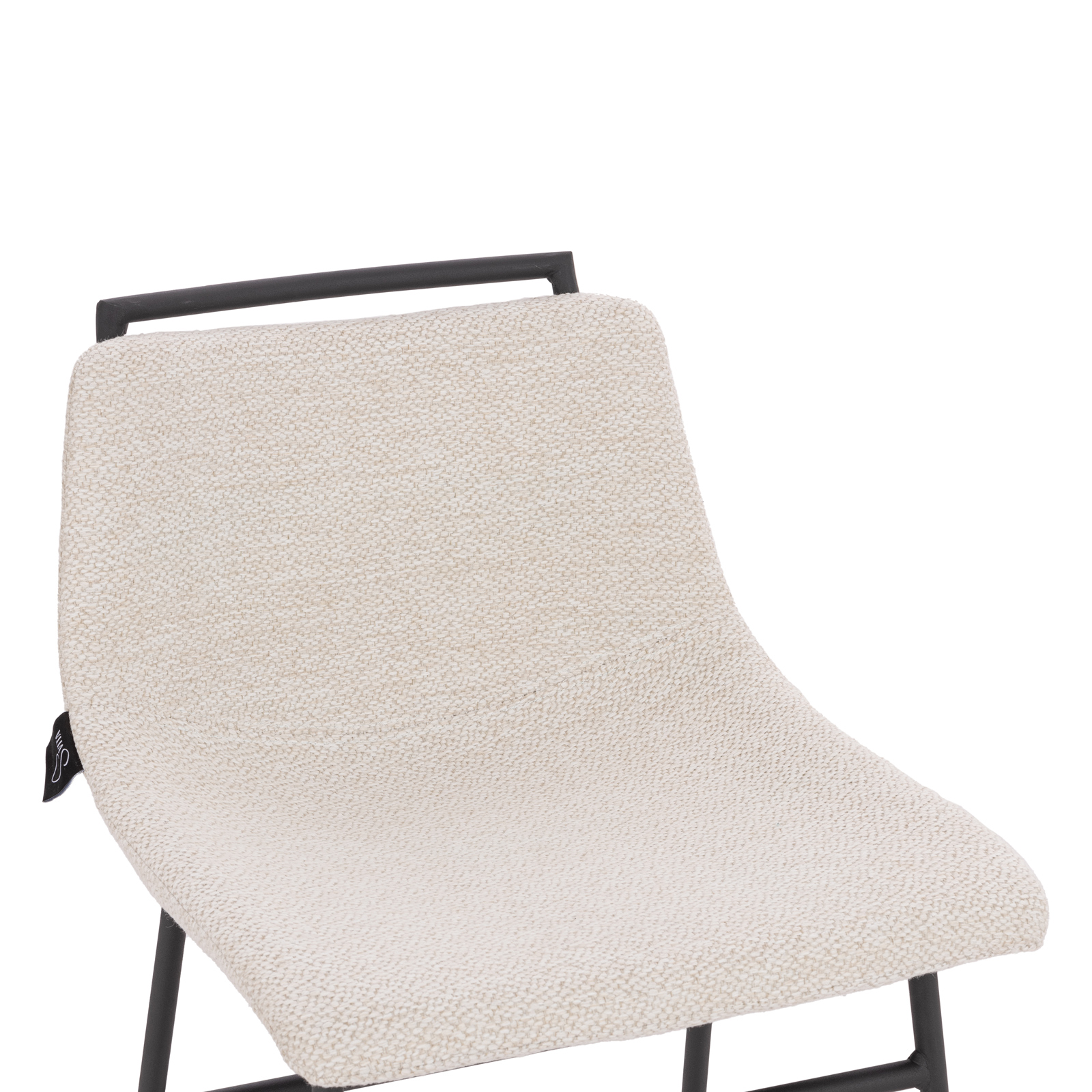 B-Ware SVITA CAMILLE 2er Set Barhocker Barstühle mit Lehne Fußstütze Boucle Weiß