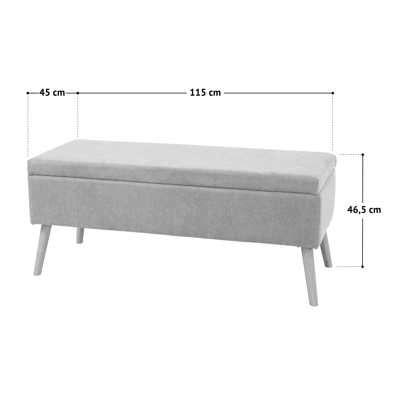 B-Ware SVITA DAISY XL Gepolsterter Hocker mit Stauraum Sitzbank Sitzhocker Weiß