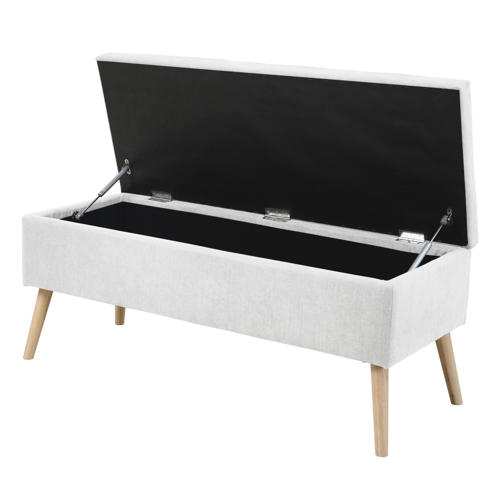 B-Ware SVITA DAISY XL Gepolsterter Hocker mit Stauraum Sitzbank Sitzhocker Weiß