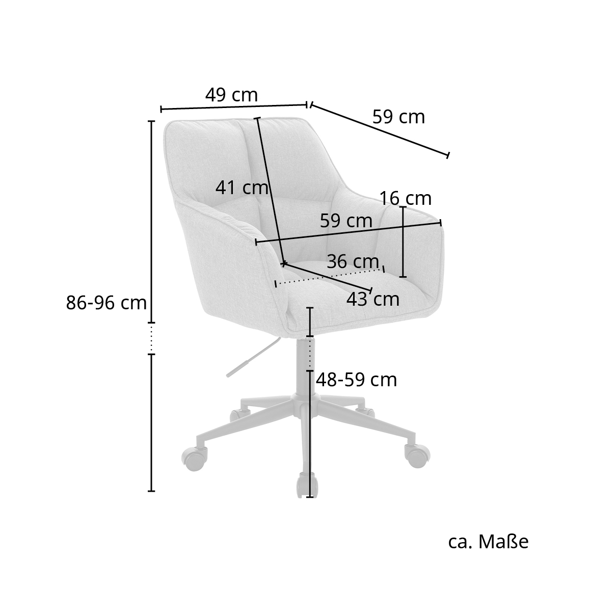 B-Ware JERRY Bürostuhl Konferenzstuhl Drehstuhl Chefsessel Samt Hellblau