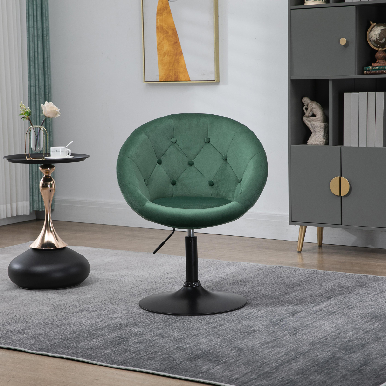 B-Ware SVITA HAVANNA Club-Sessel Lounge Barhocker Drehsessel Samt Dunkelgrün