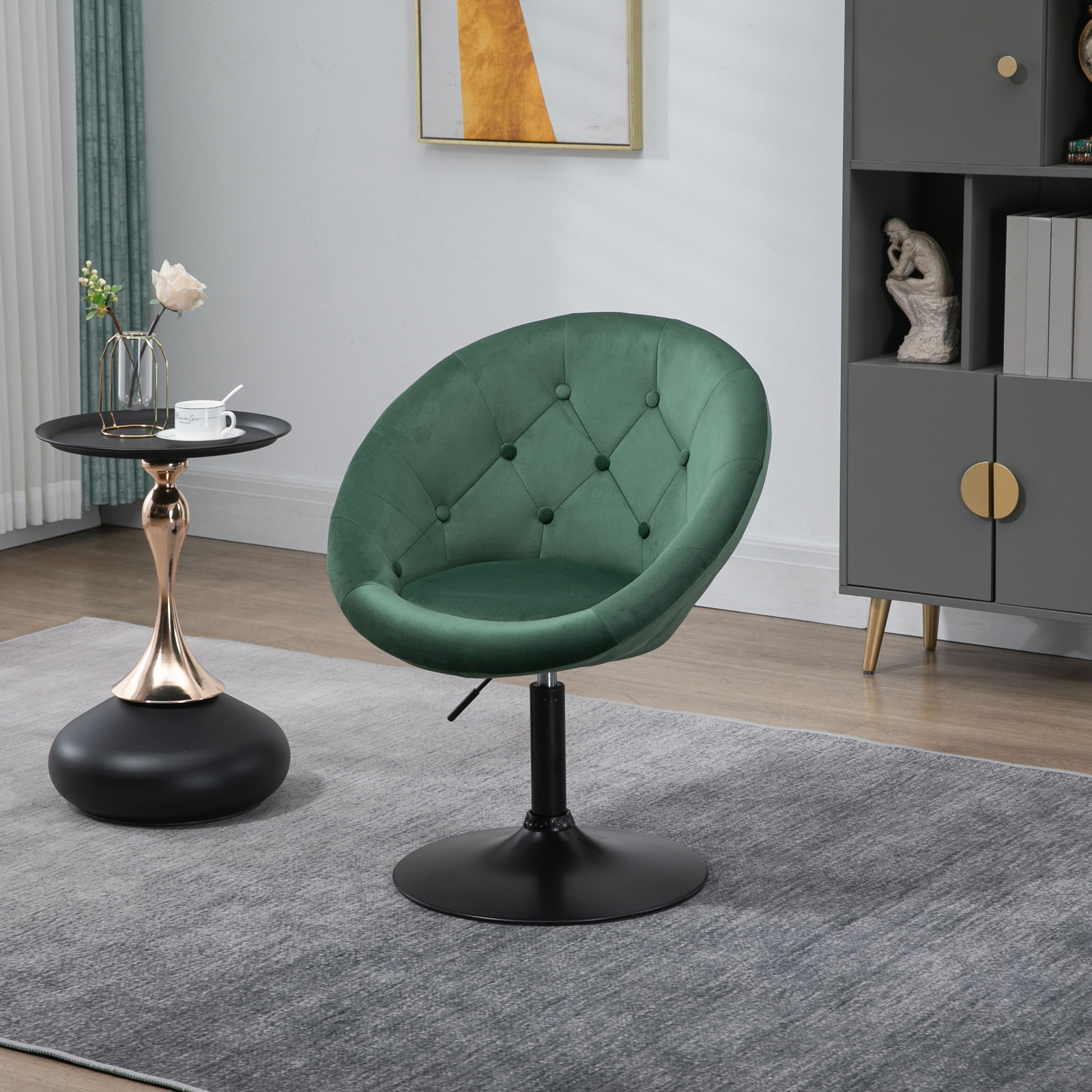 B-Ware SVITA HAVANNA Club-Sessel Lounge Barhocker Drehsessel Samt Dunkelgrün